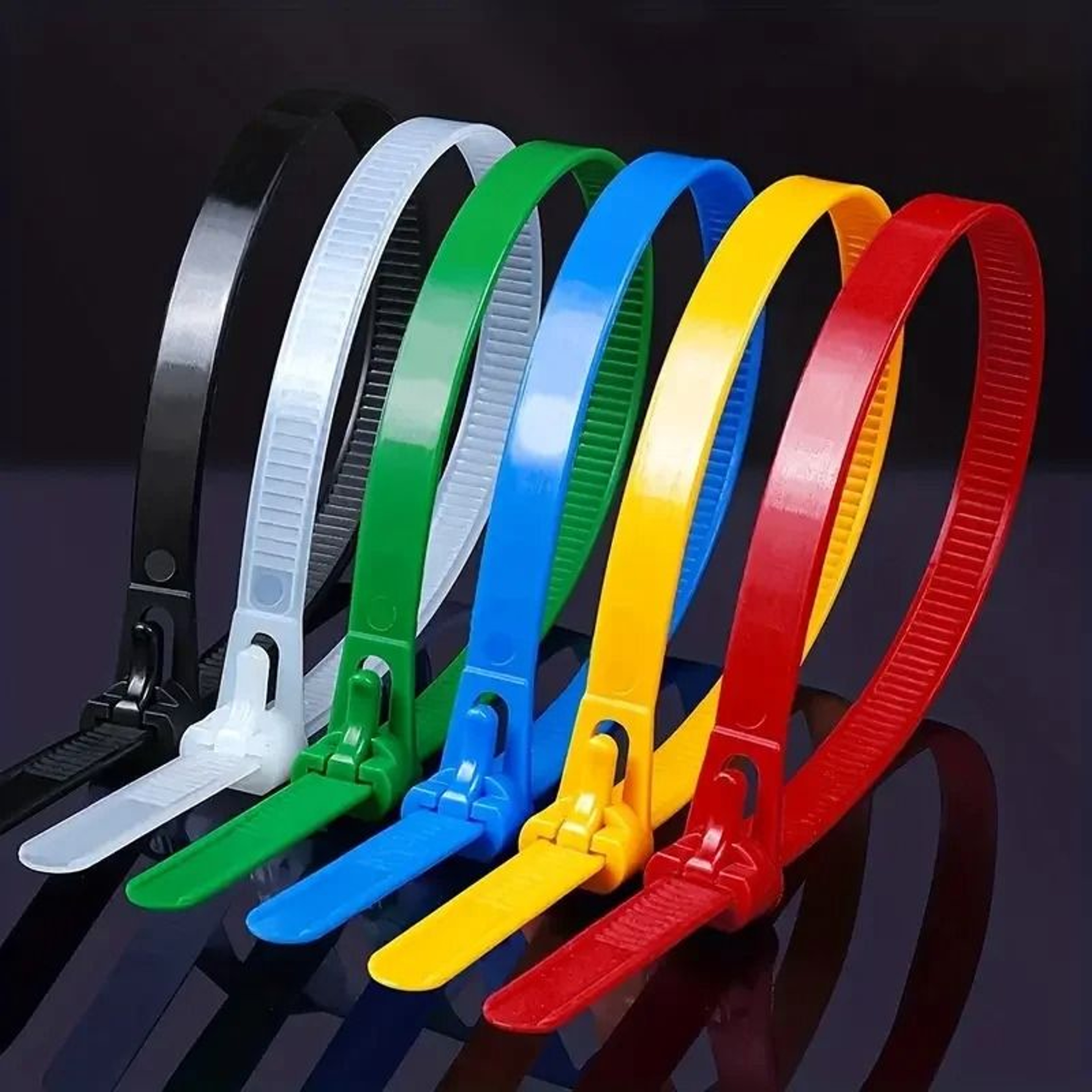 Reusable Nylon Cable Ties Mixed Color Set For Home And Office Organization 4