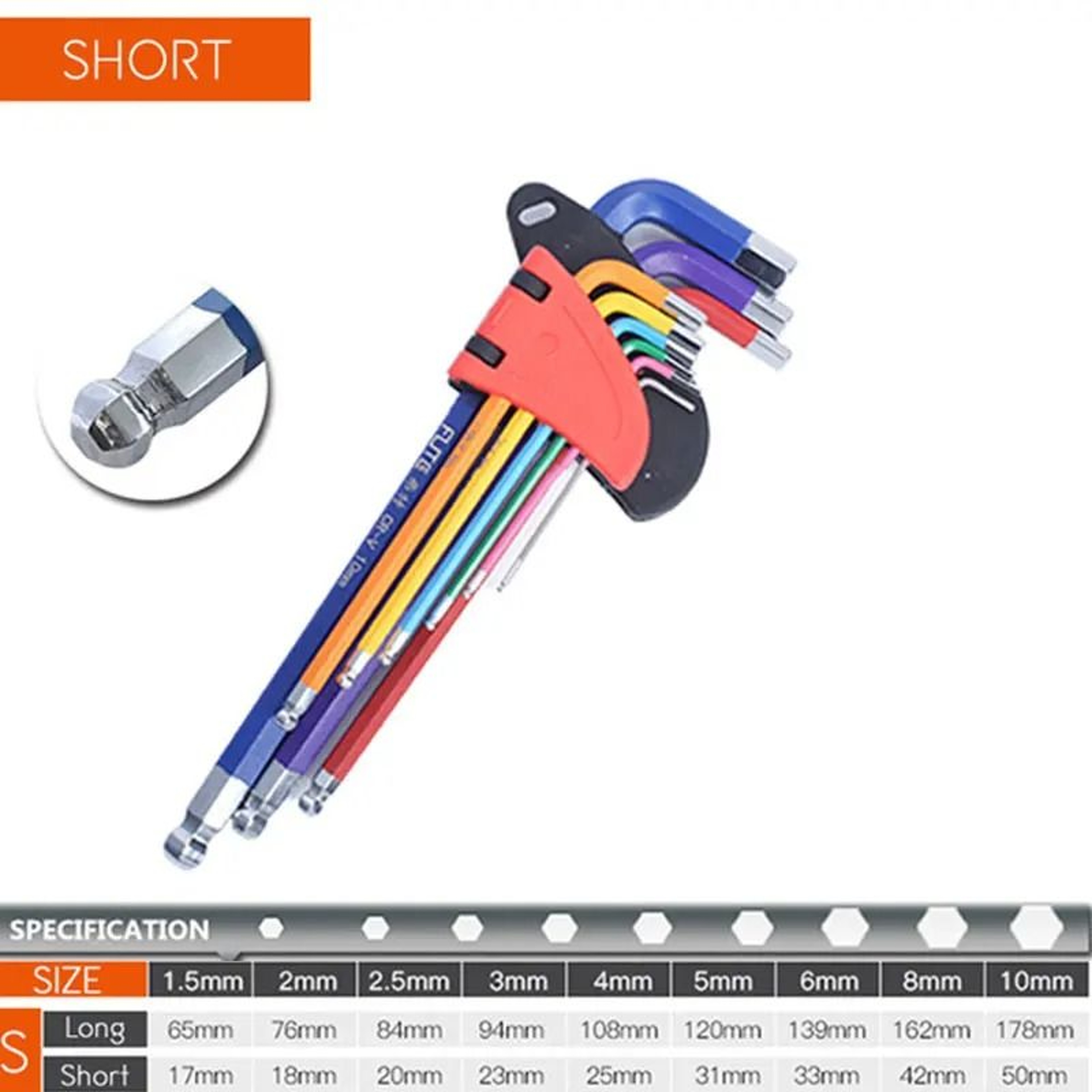Allen Key Set Long Arm Hex Wrench Kit 9 Piece 15mm To 10mm 7