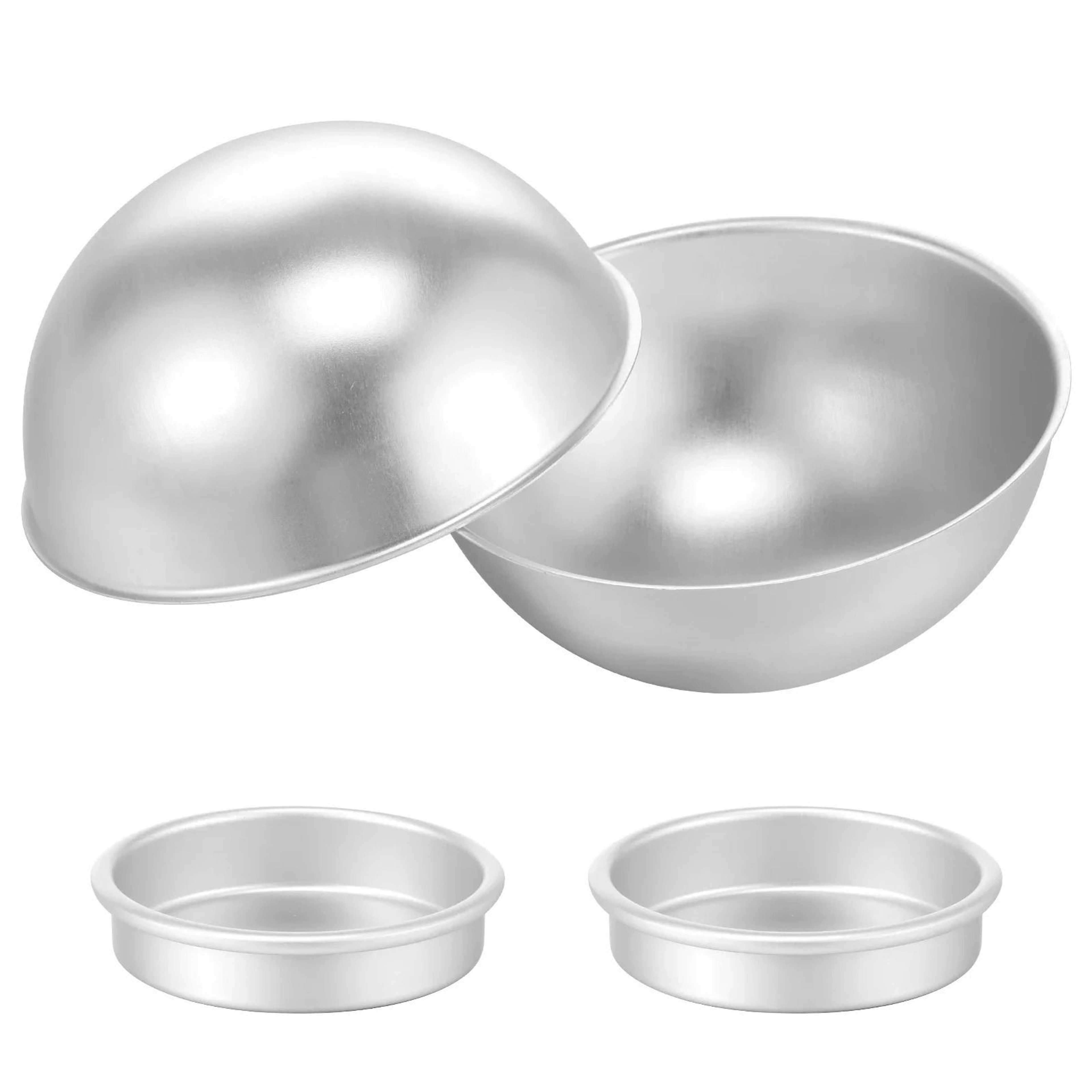 Half Ball Cake Pan Mold Aluminum Alloy Hemisphere Baking Pan Set 2 Piece 0