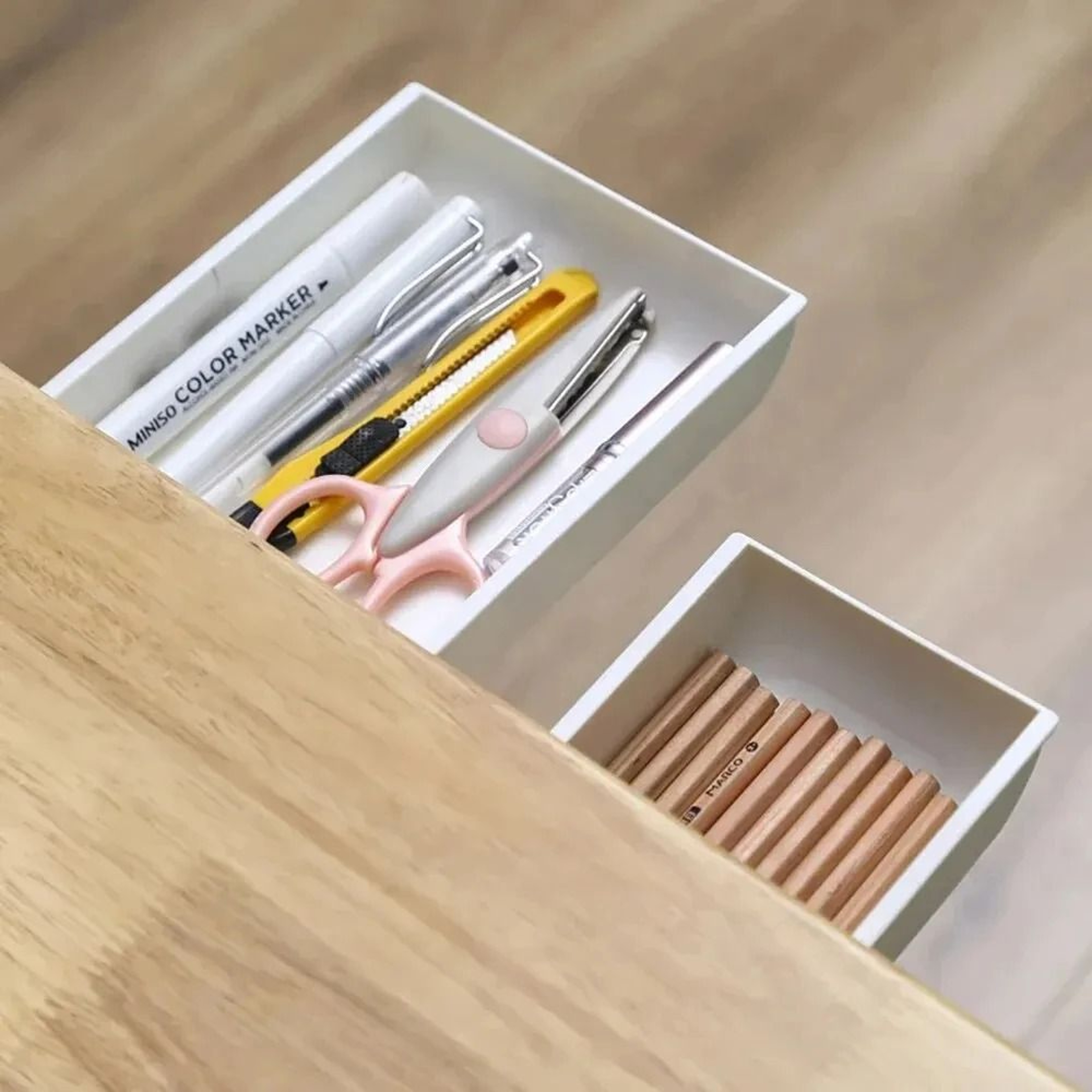 Hidden Storage Box Desk Storage Drawer Self Adhesive Plastic Table Organizer 1