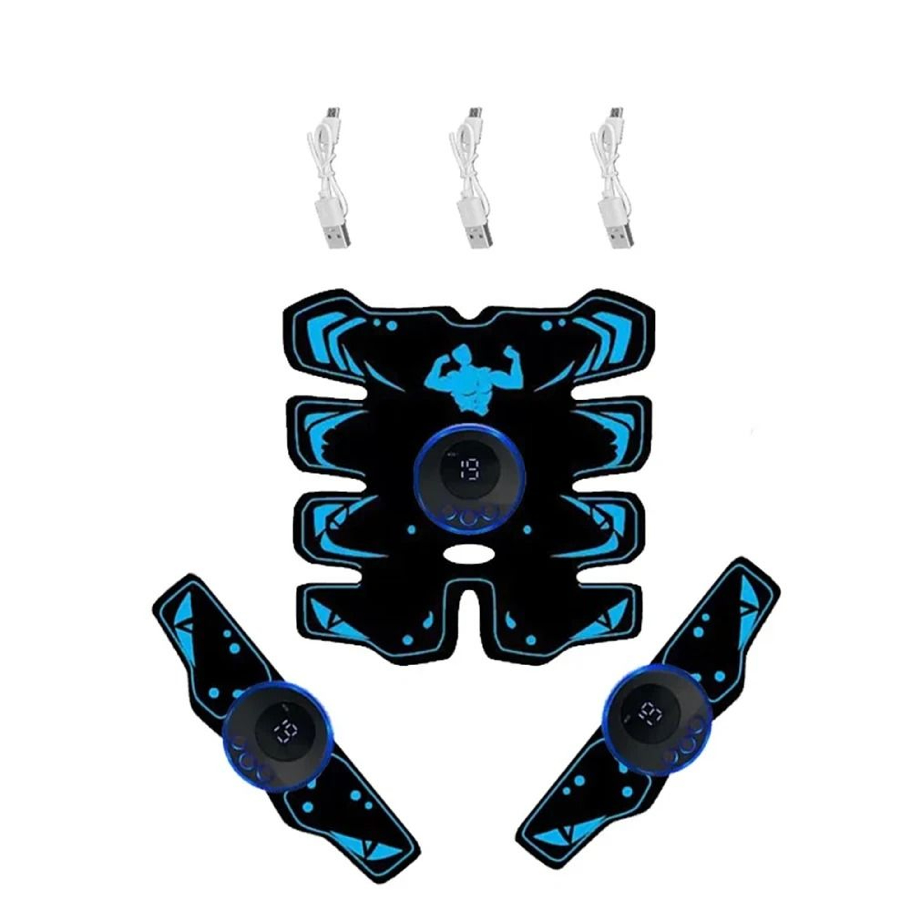 USB Rechargeable EMS Muscle Stimulator ABS Arm 3 In 1 Trainer Wireless Fitness Body Slimming Device 3