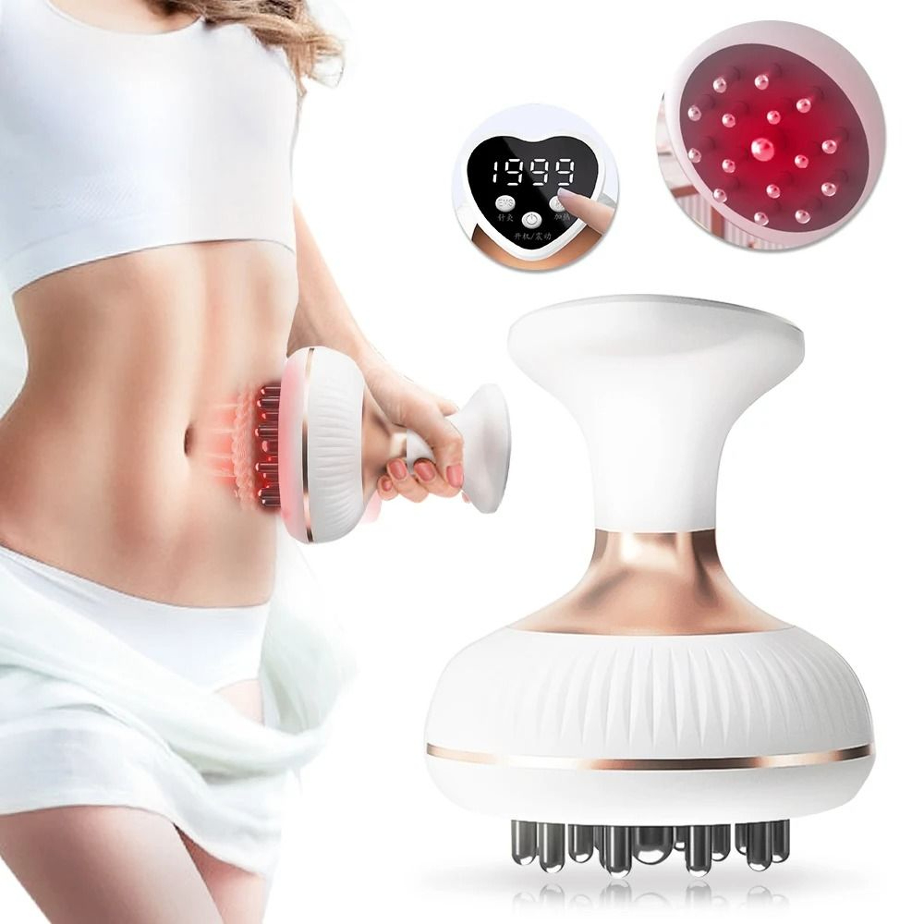 Electric Meridian Brush Body Massager EMS Microcurrent Hot Compress Scraping Lymphatic Drainage Mac 0