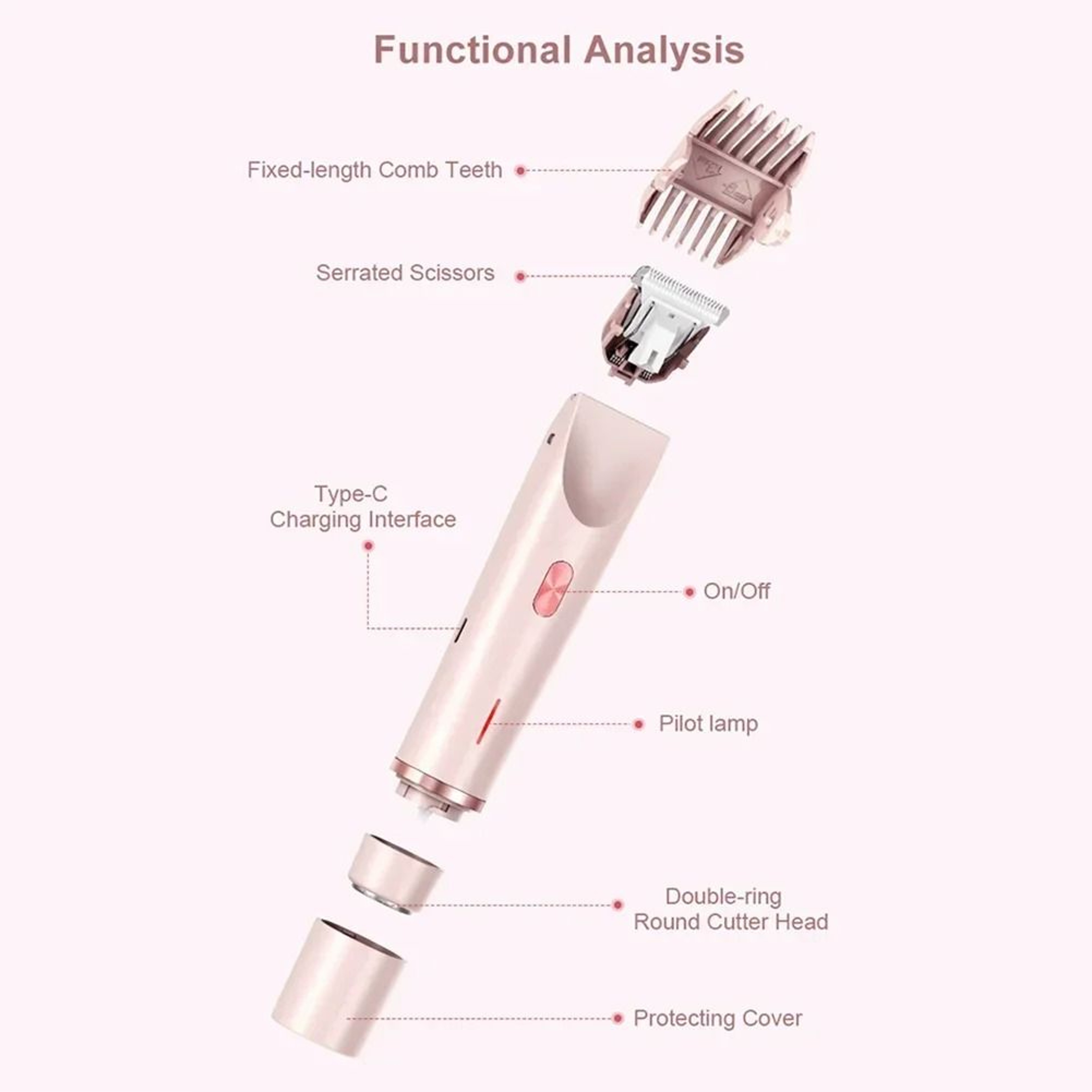 Women Electric Razor 2 In 1 Dual Head Bikini Trimmer Wet Dry Use 5