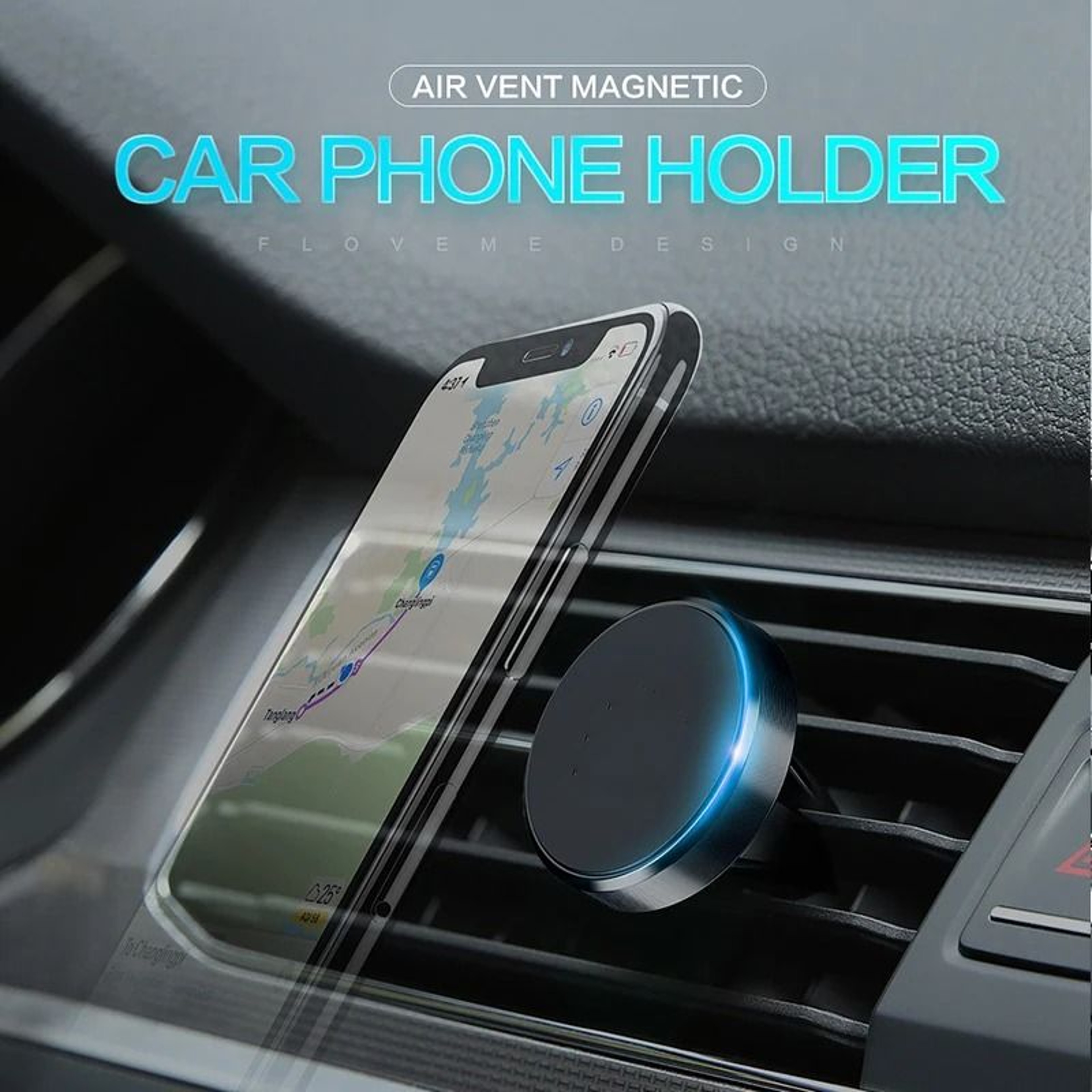 Magnetic Car Phone Holder Air Vent Mount Mobile Stand For IPhone Xiaomi Samsung 4