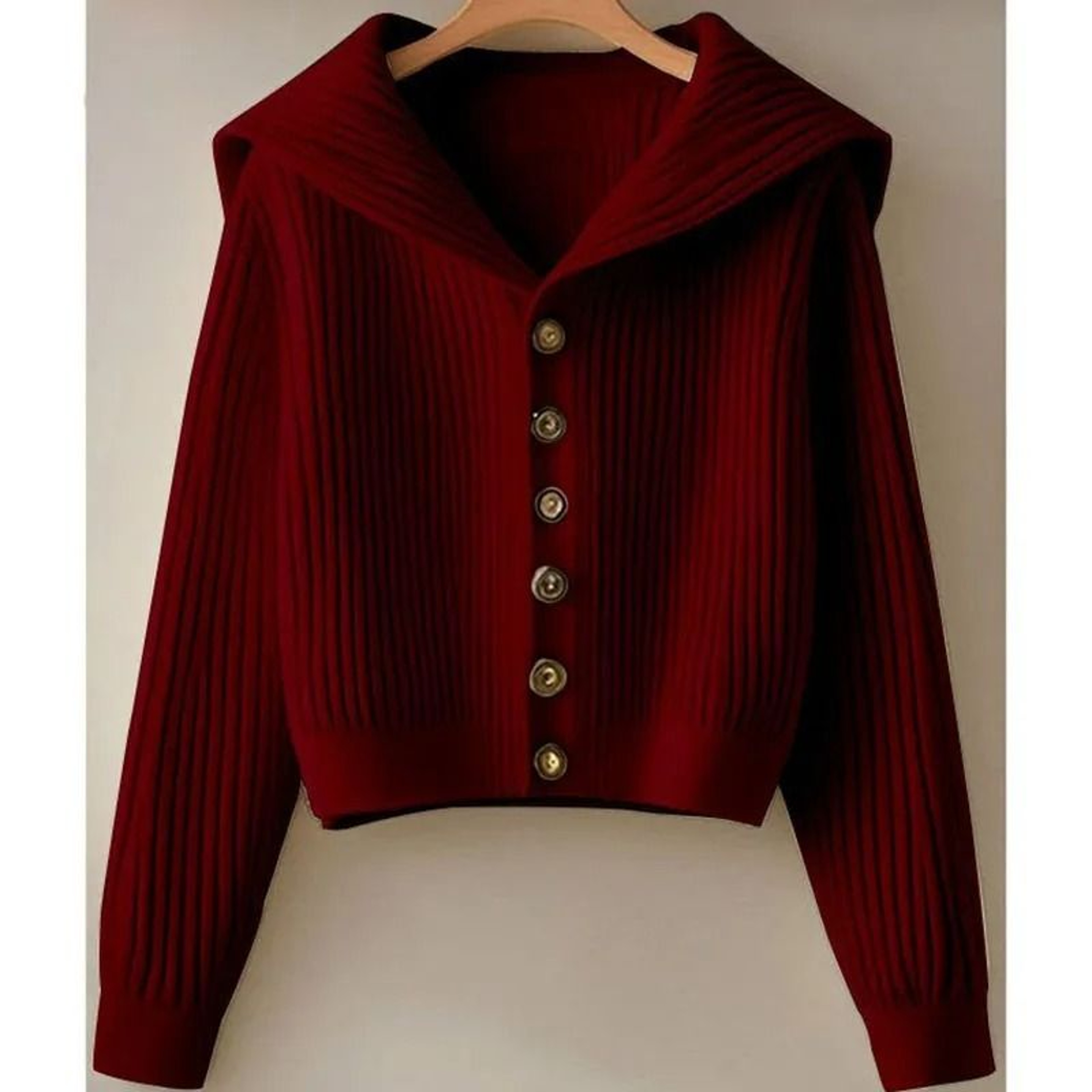Spring Autumn Women Leisure Solid Color Knitted Retro Lady Long Sleeve Cardigan Knit Top 5