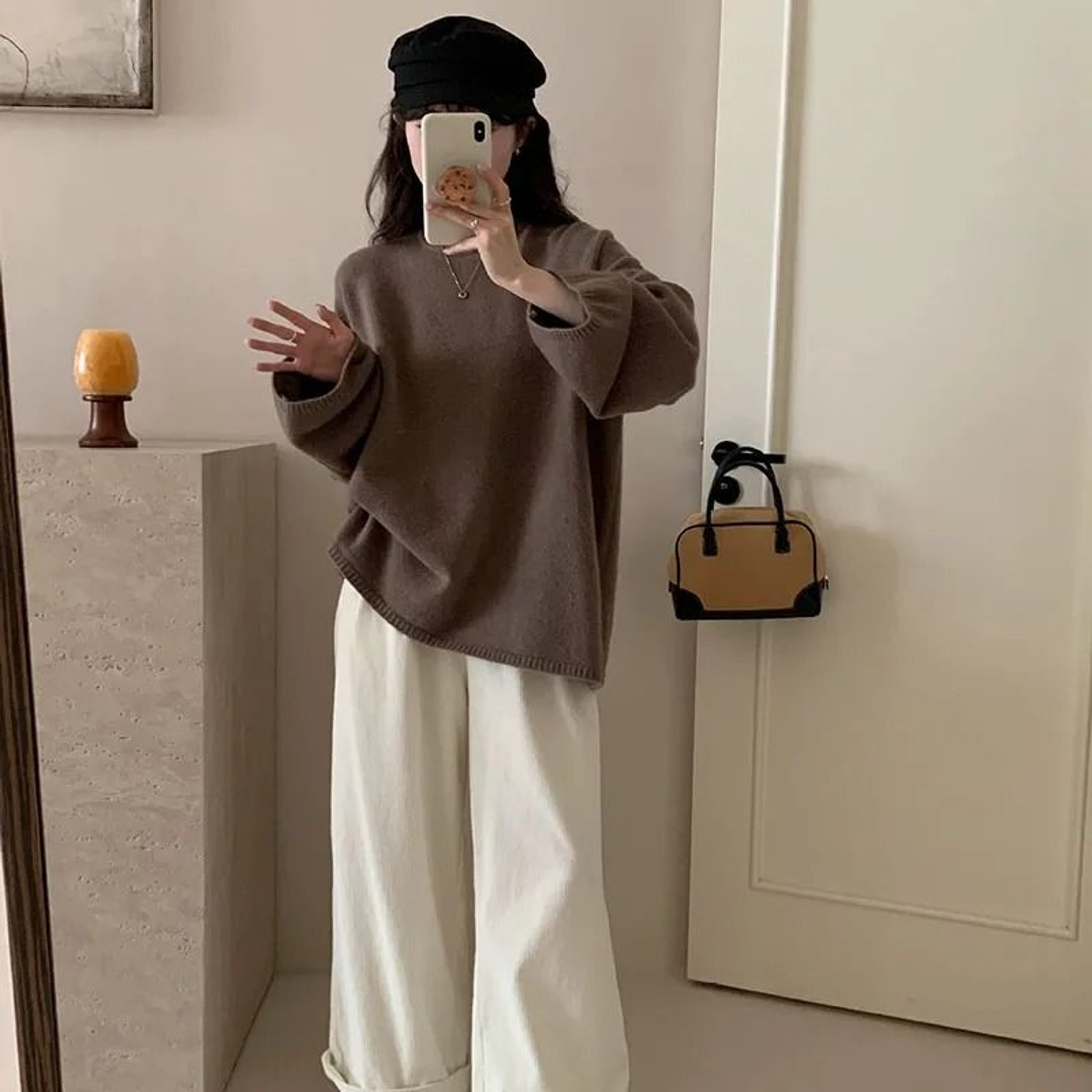Oversized Loose Round Neck Sweater For Women Autumn Winter Knit 13