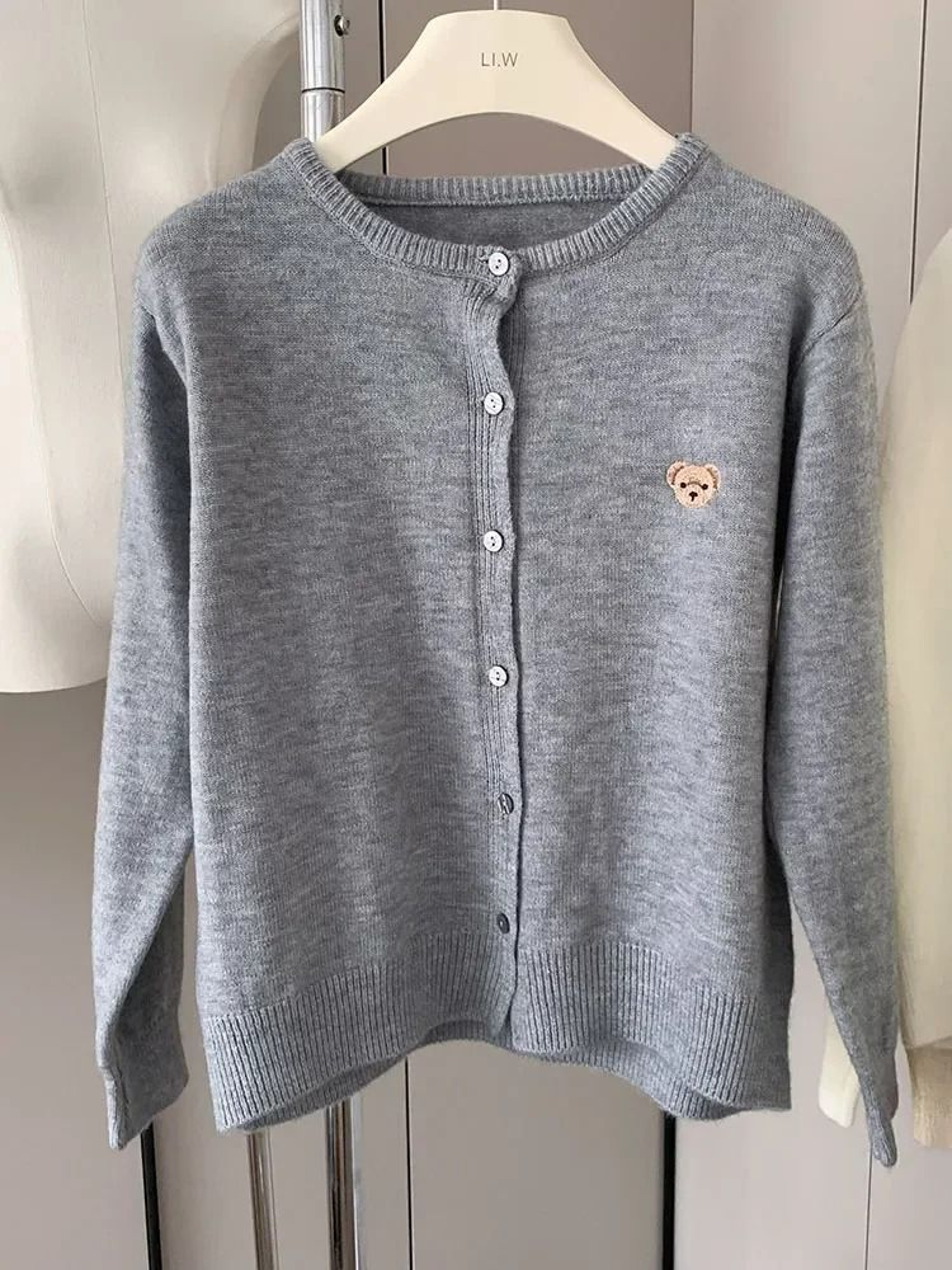 Zekye Autumn O Neck Knit Sweater With Sweet Cartoon Embroidery 5