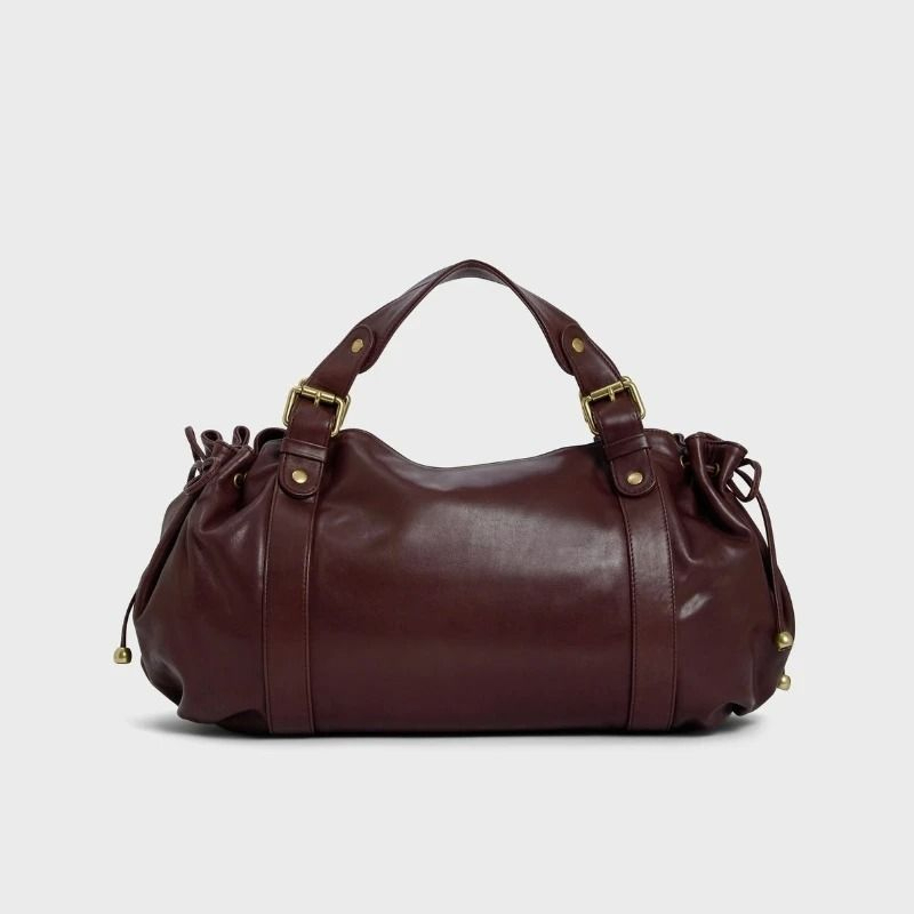 Womens Vintage Handbag Solid Color Tote Shoulder Bag Luxury Everyday Style 9