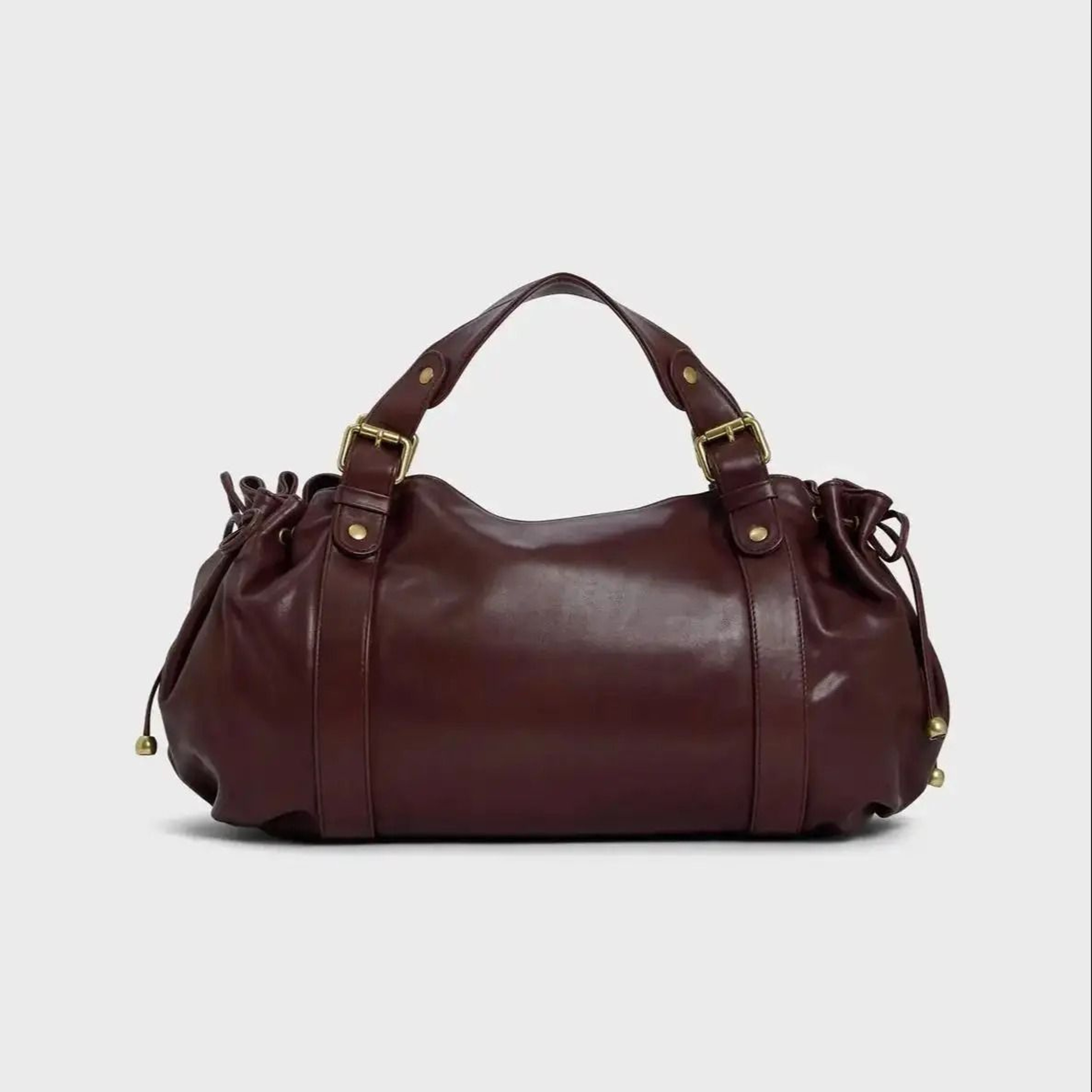 Womens Vintage Handbag Solid Color Tote Shoulder Bag Luxury Everyday Style 4