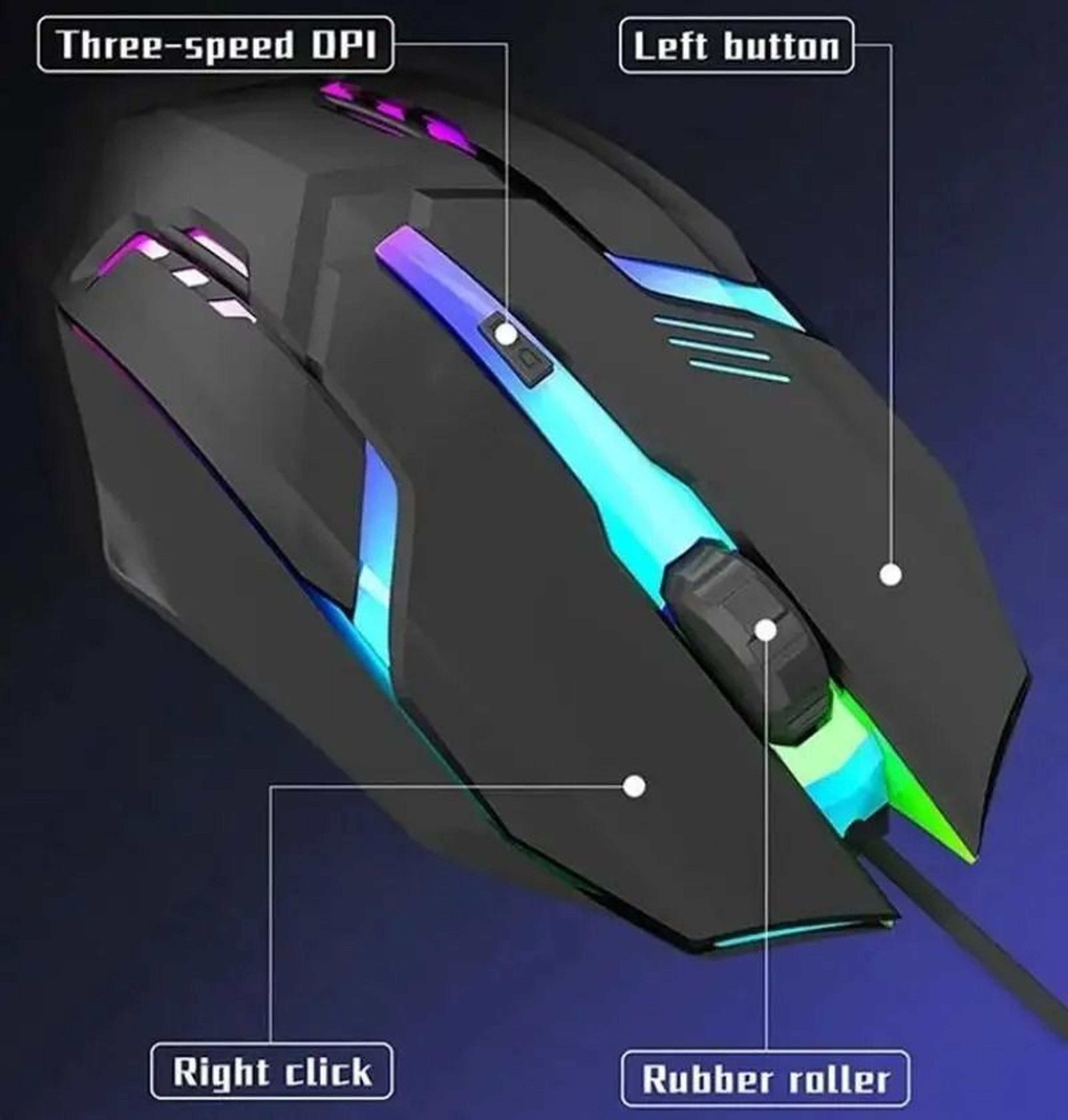 Ergonomic Wired Gaming Mouse USB Backlit Optical Mouse For Desktop And Laptop 1