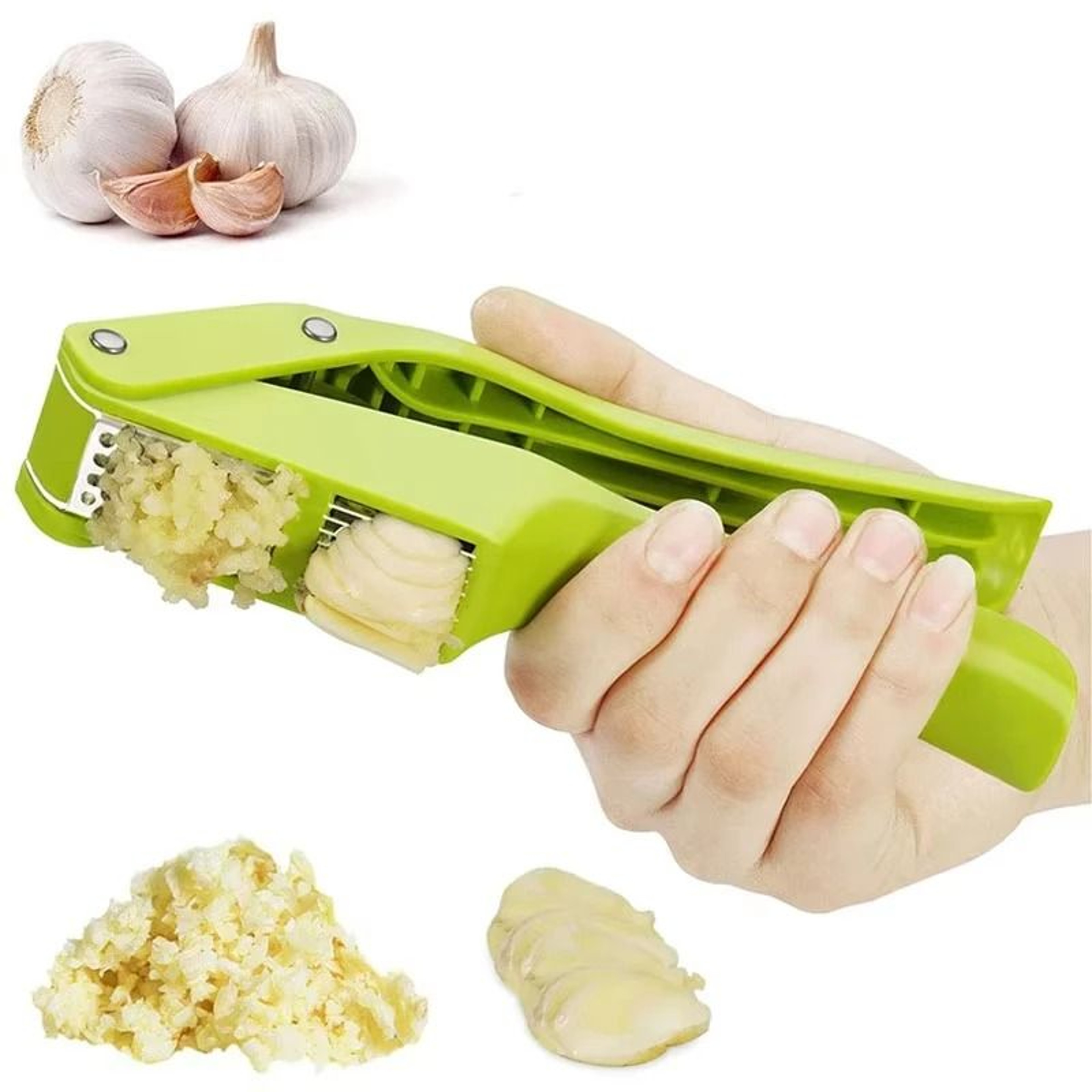 2in1 Manual Garlic Press  Slicer With PullType Punch  Multifunction Kitchen Gadget 1