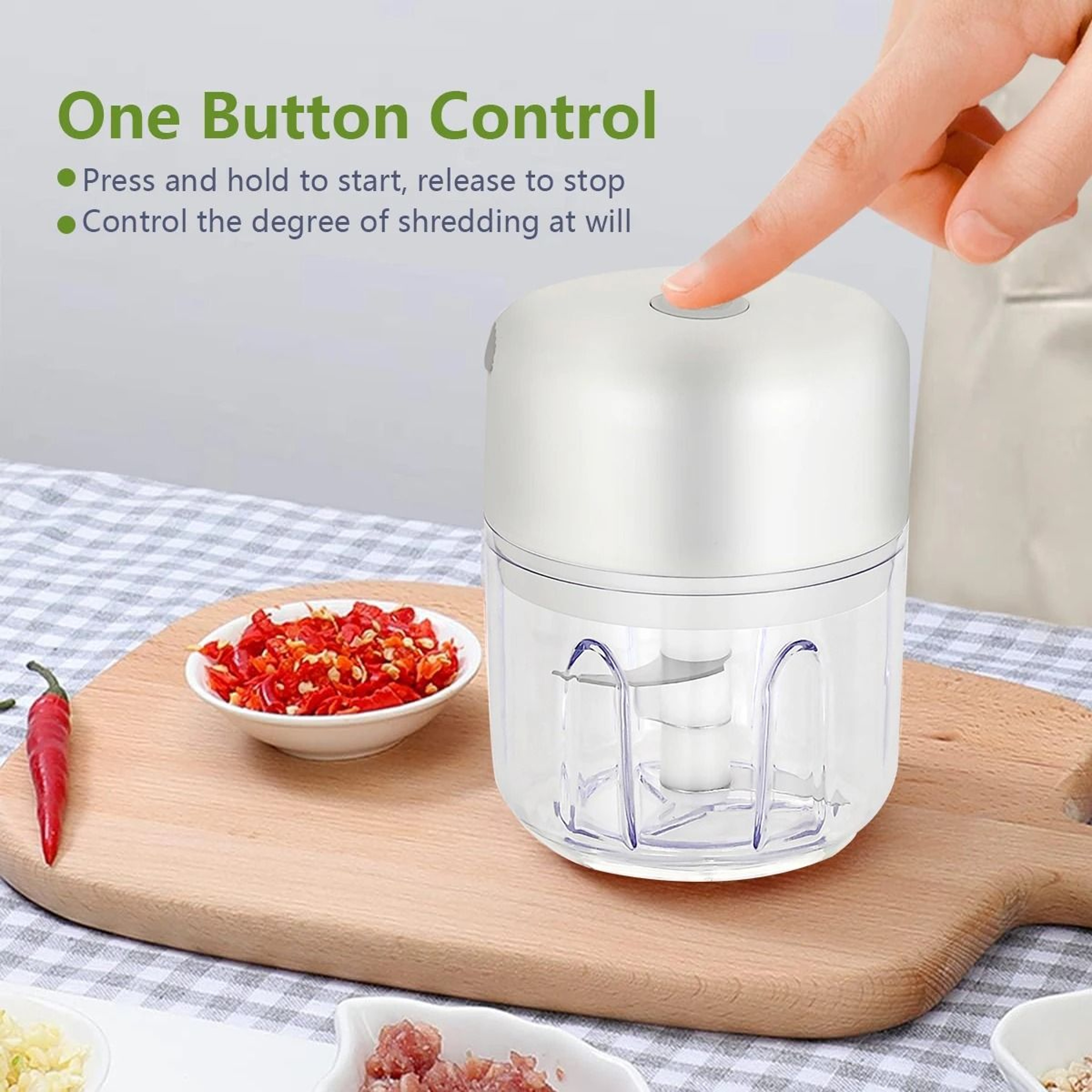 Portable Electric Garlic Chopper Wireless Mini Food Processor 100 Ml 250 Ml 5