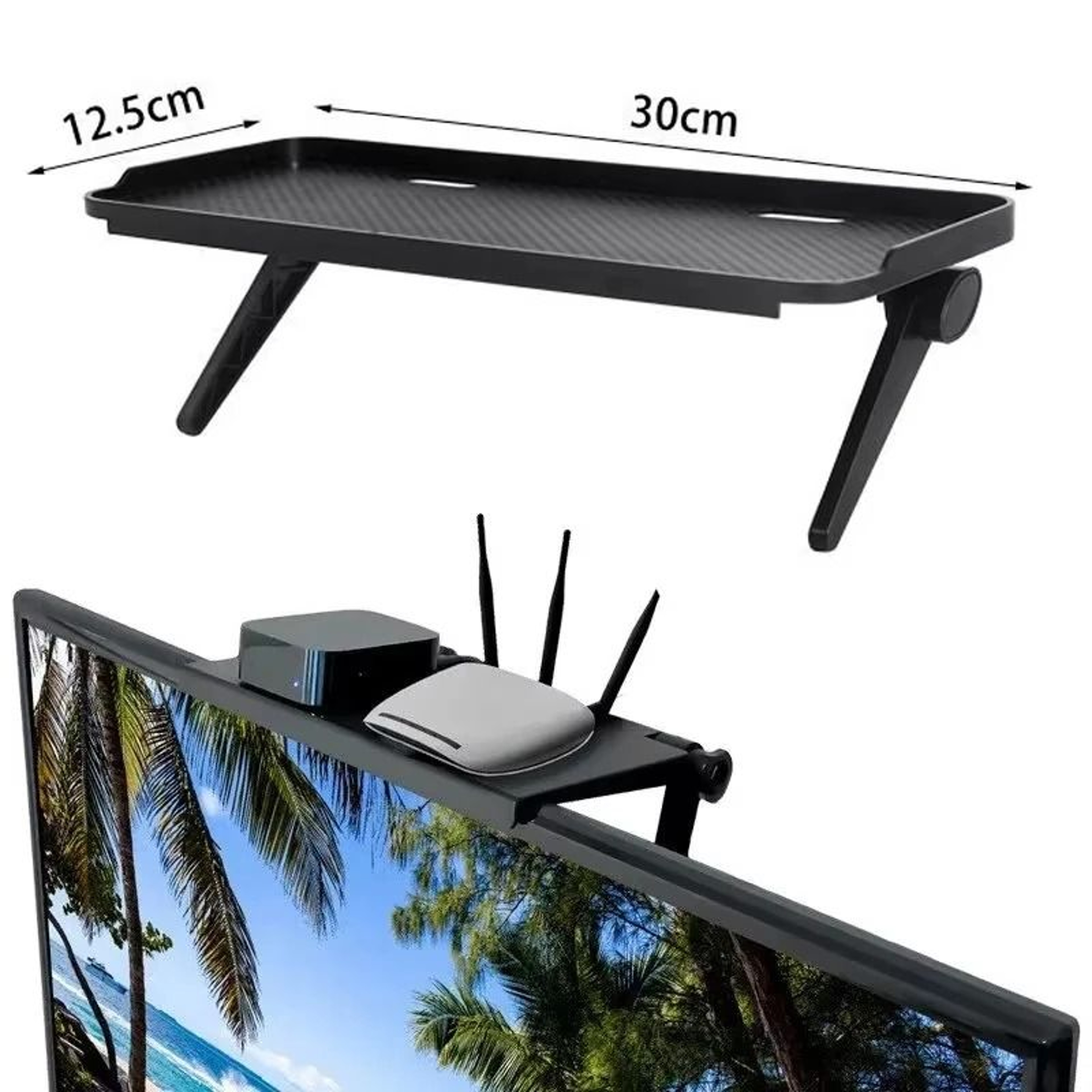 Computer TV Screen Storage Rack Wireless Router Set Top Box Rack NoPerforation Bracket 0