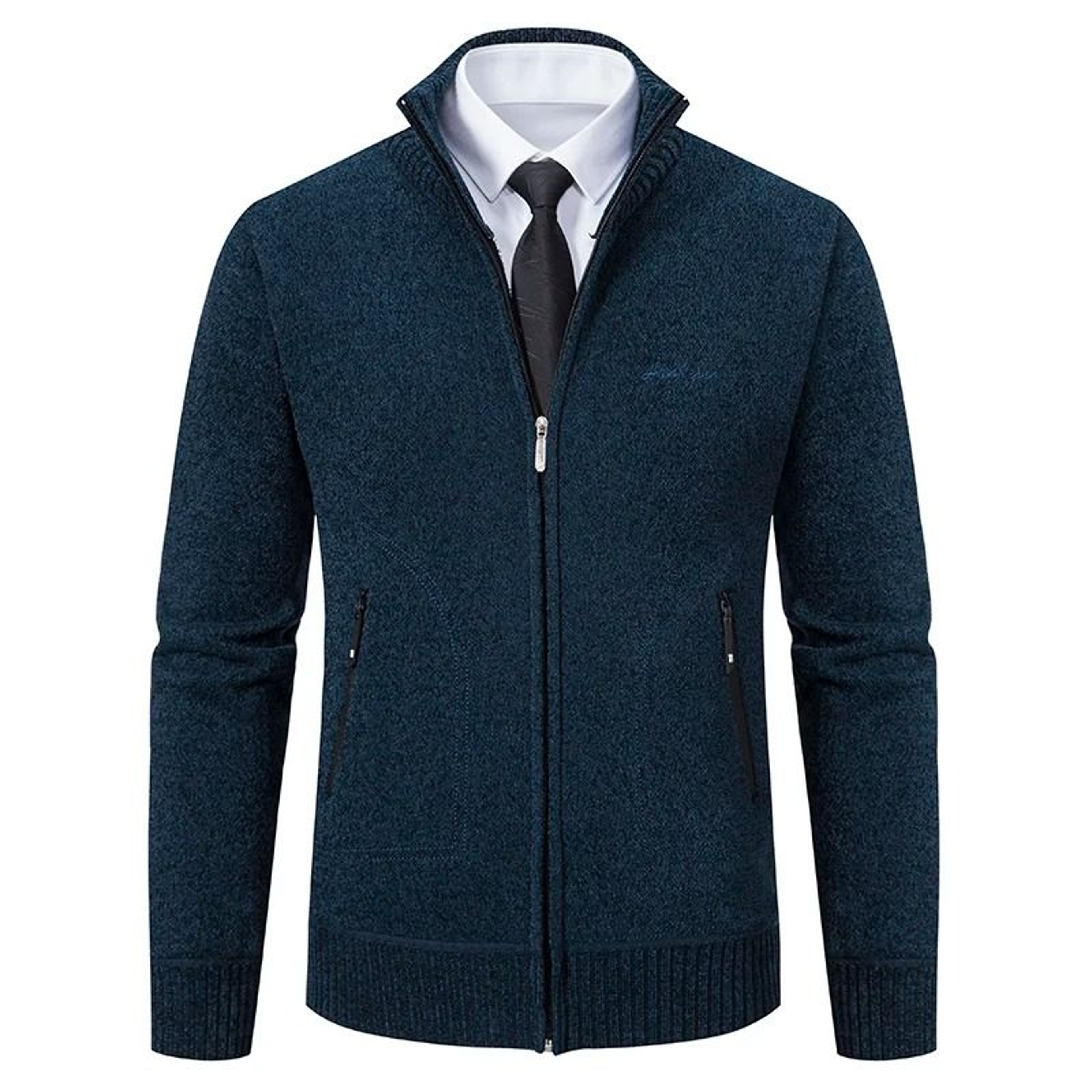 Men Stand Collar Thick Warm Cardigan Sweater Winter Casual Coat 13