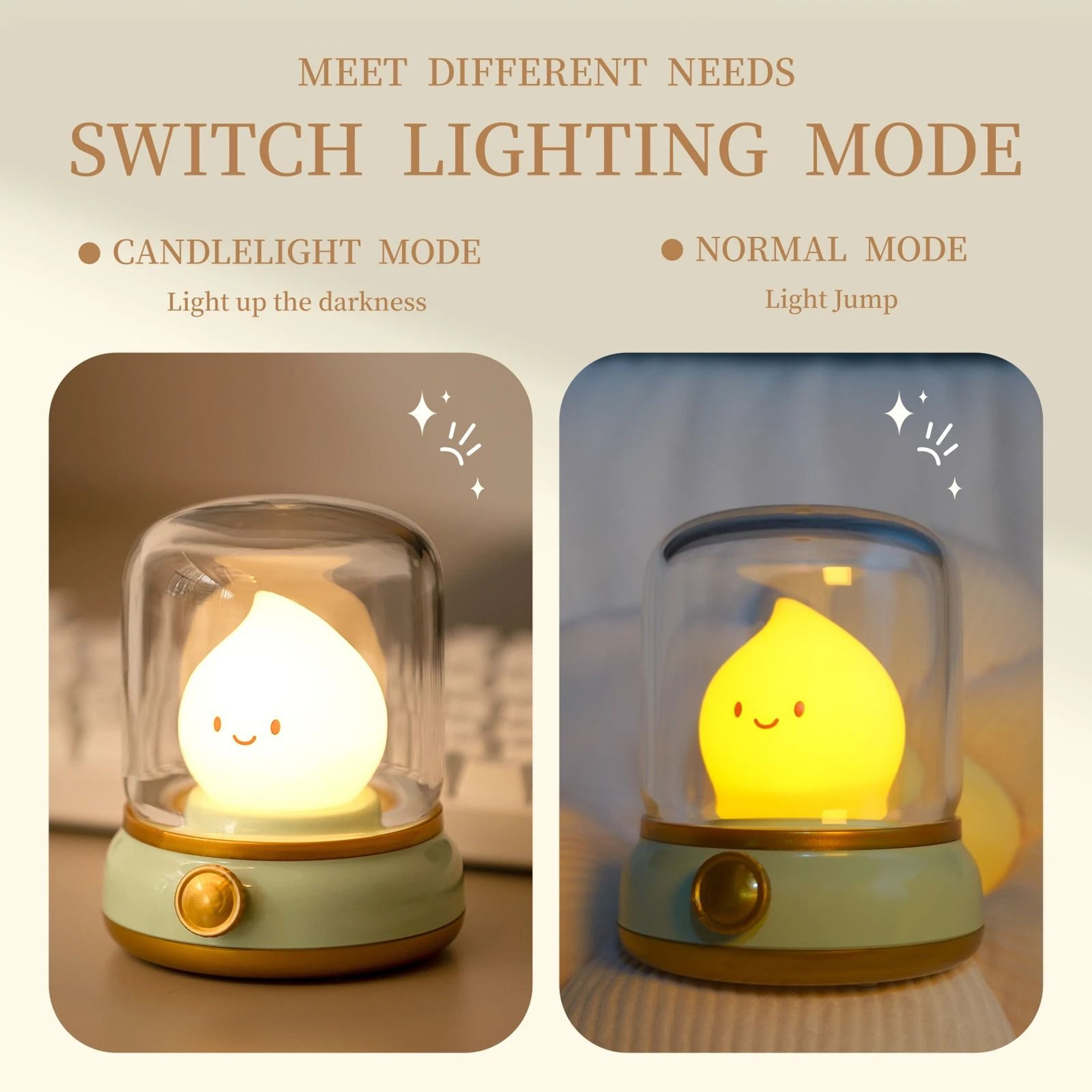 Mini Desktop LED Cute Night Lamp USB Rechargeable Portable Cartoon Table Lamp 2