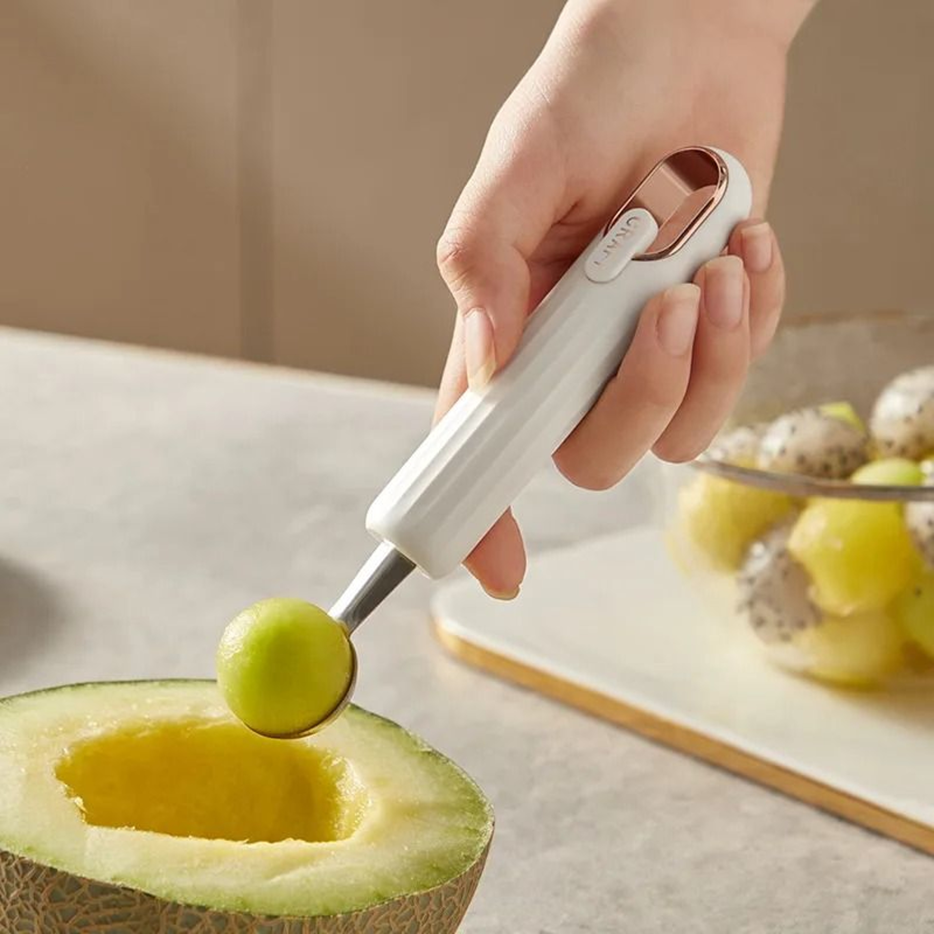 Watermelon Ball Scoop Stainless Steel Fruit Ice Cream Digger Kitchen Tool 3