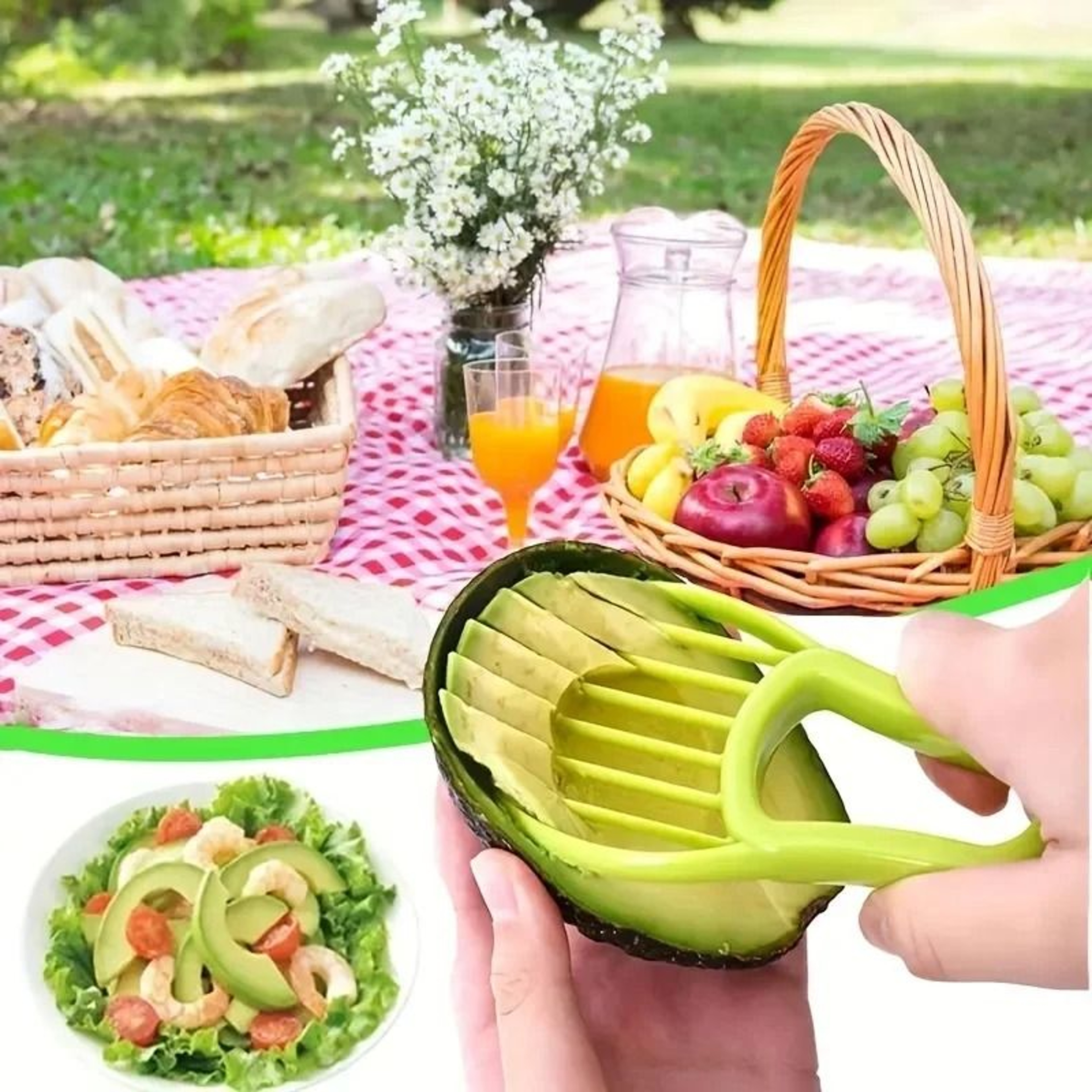 Multifunctional 3 In 1 Avocado Slicer Outdoor Home Kitchen Camping Tool 5
