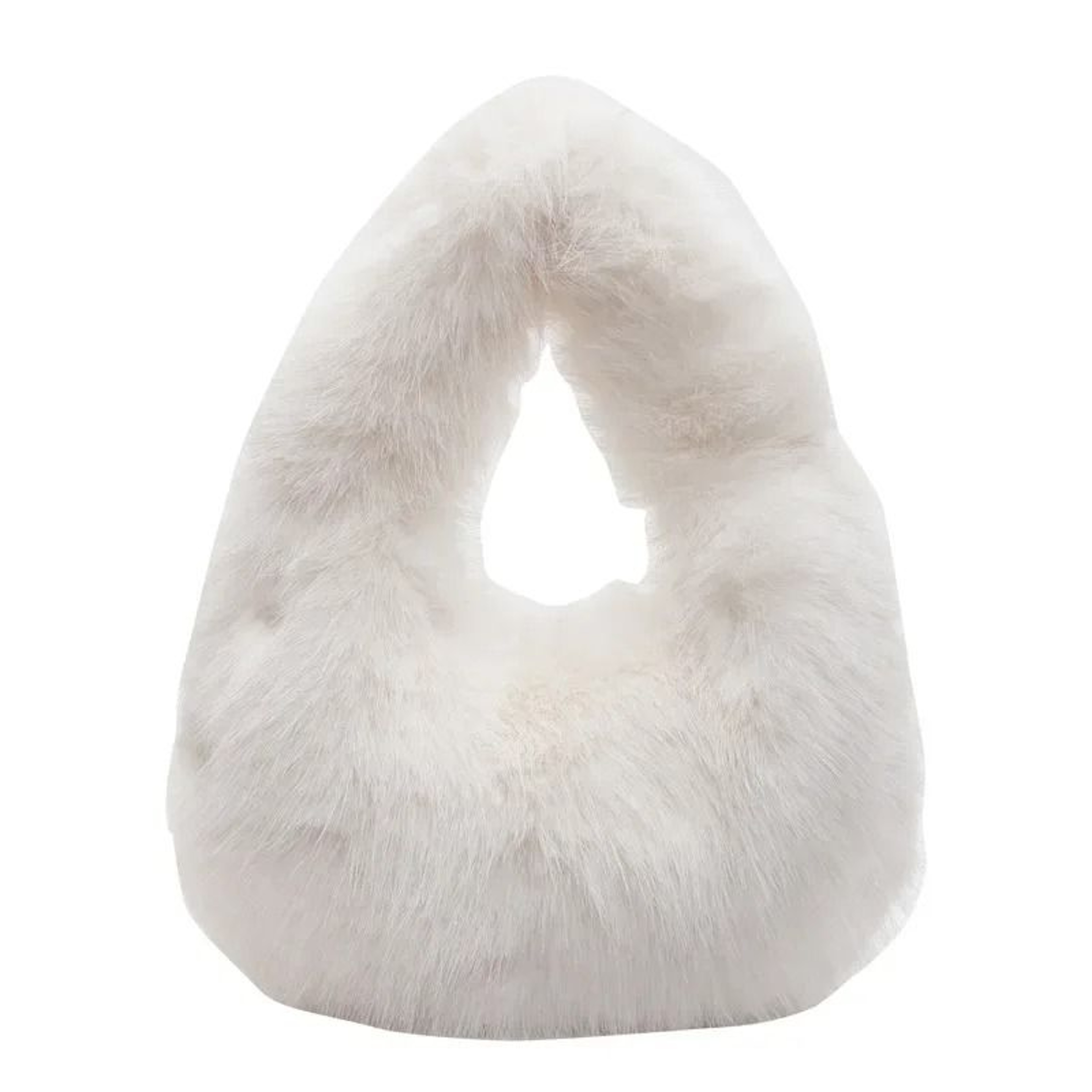 Solid Color Faux Fur Bag For Women Winter Soft Plush Handbag Tote 8