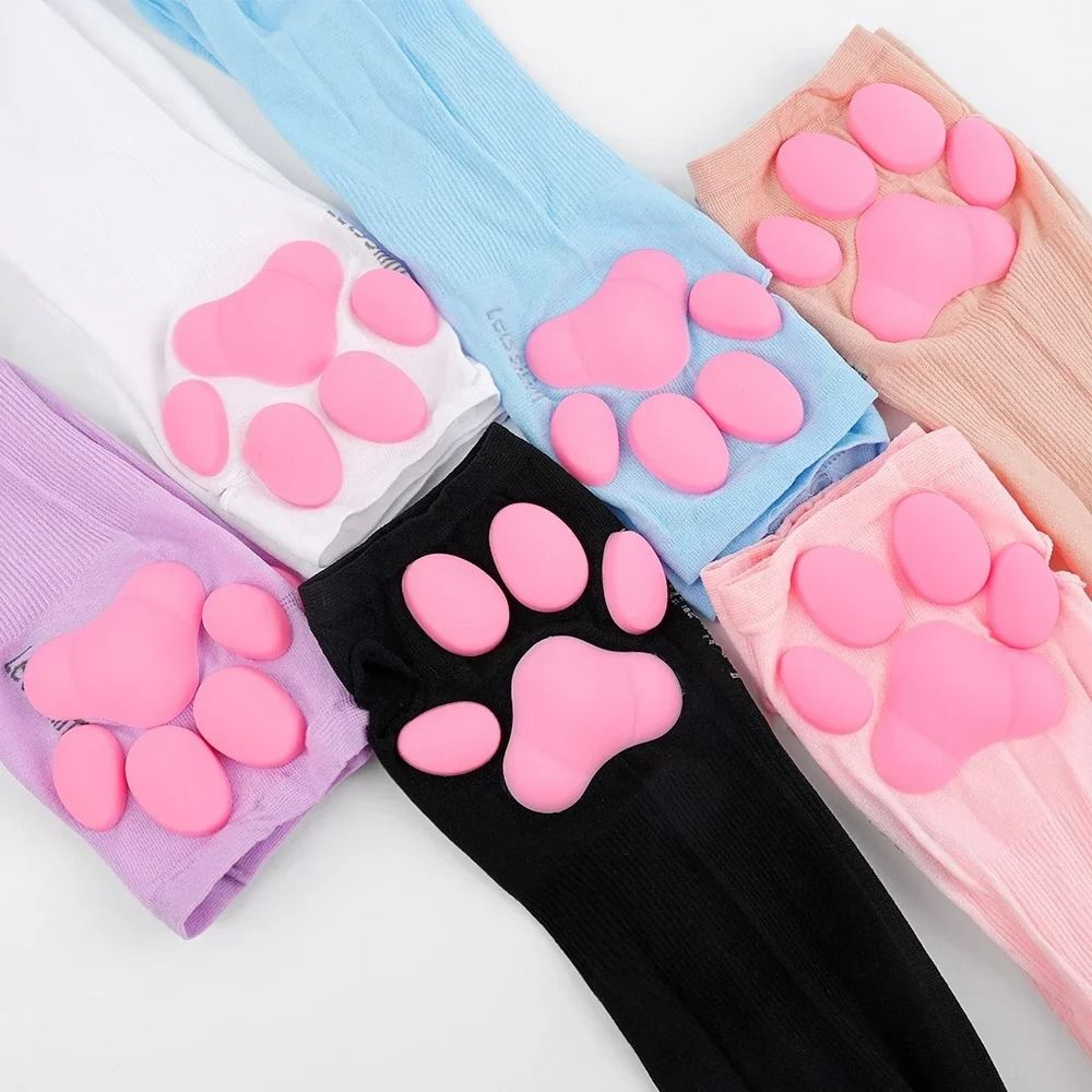 3D Cat Paw Sleeve Sun Protection Arm Cover Spandex Cat Paw Cosplay Gloves 1