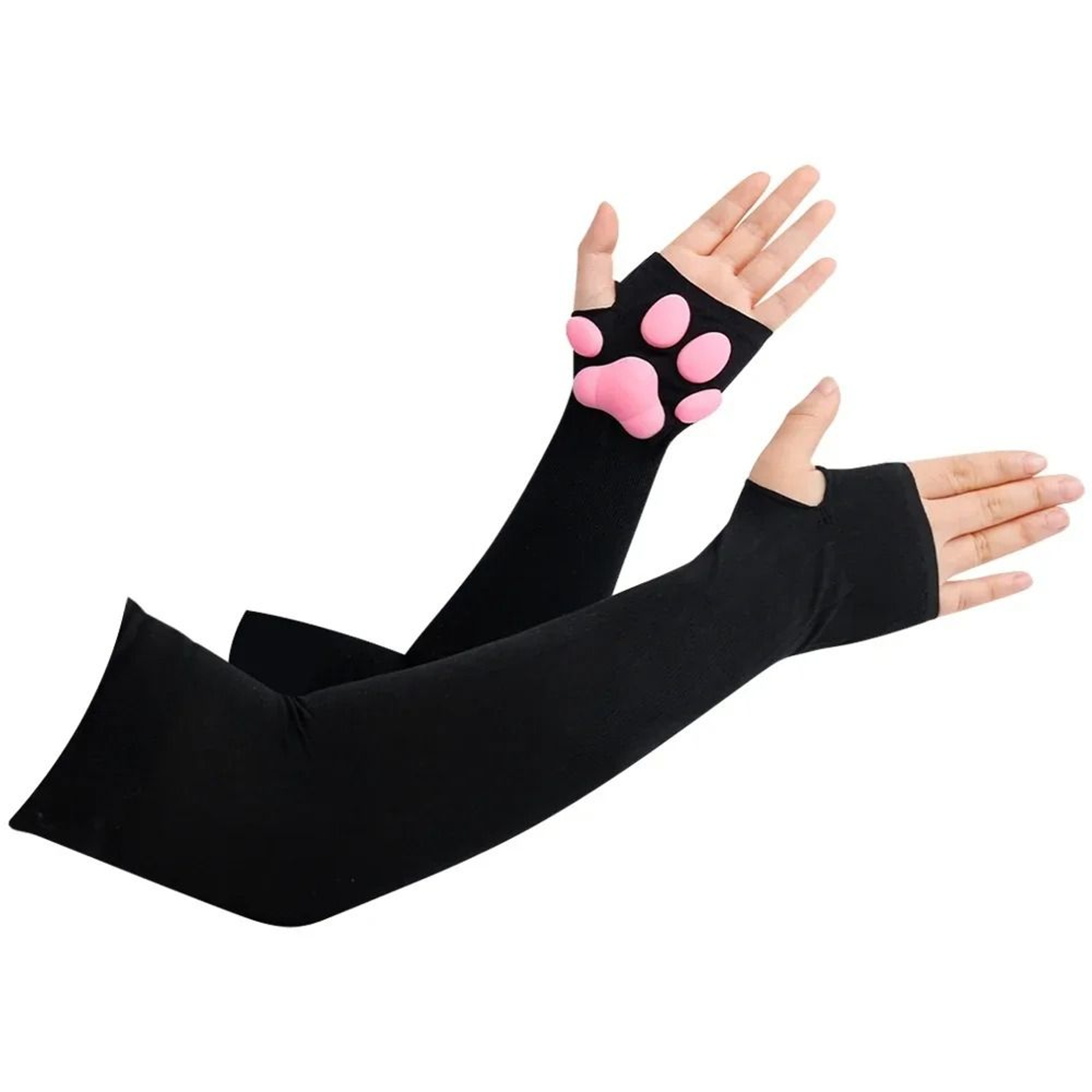 3D Cat Paw Sleeve Sun Protection Arm Cover Spandex Cat Paw Cosplay Gloves 6