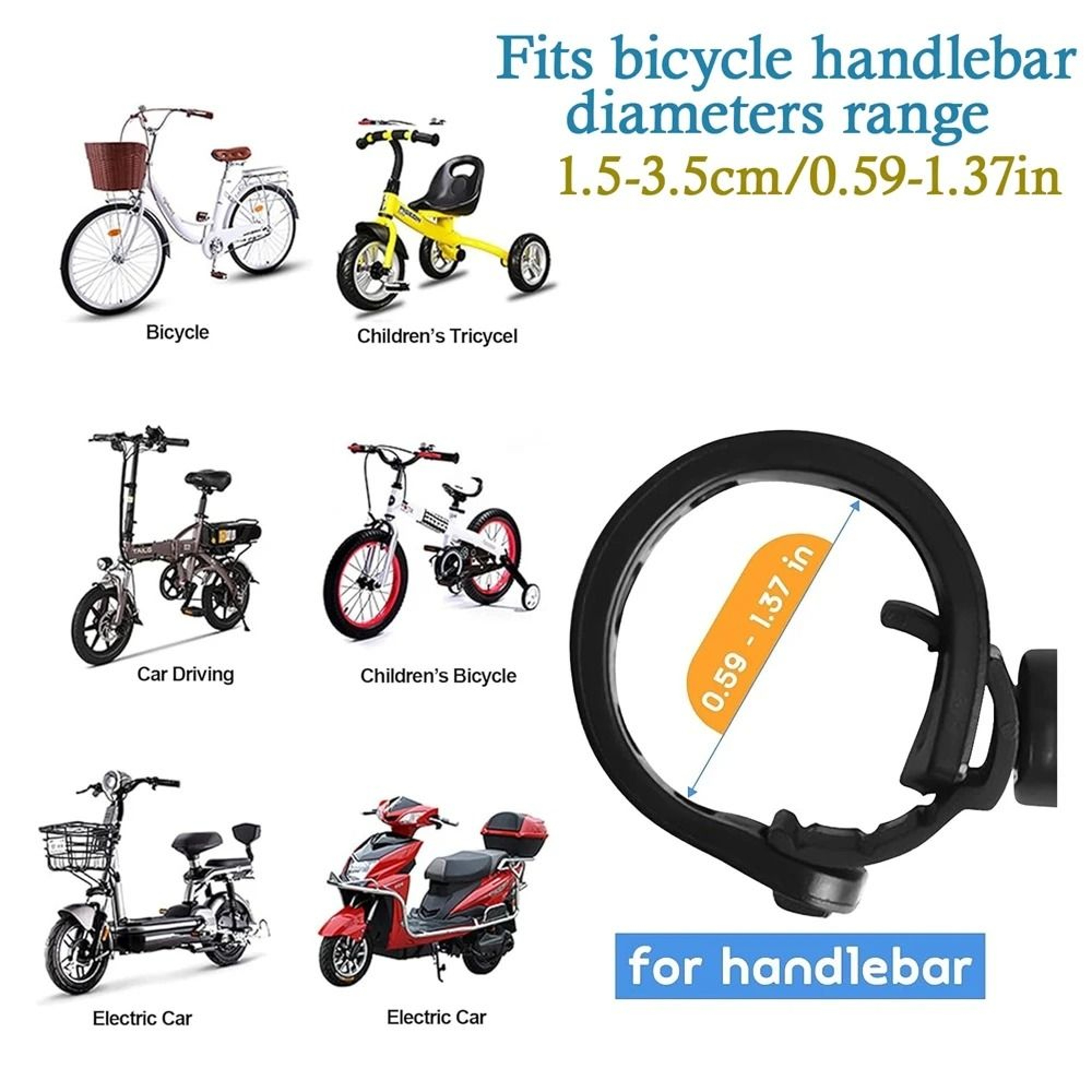 2PCS Bicycle Rearview Mirror 360 Degree Adjustable Rotatable Universal Handlebar Rear View Mirrors  1