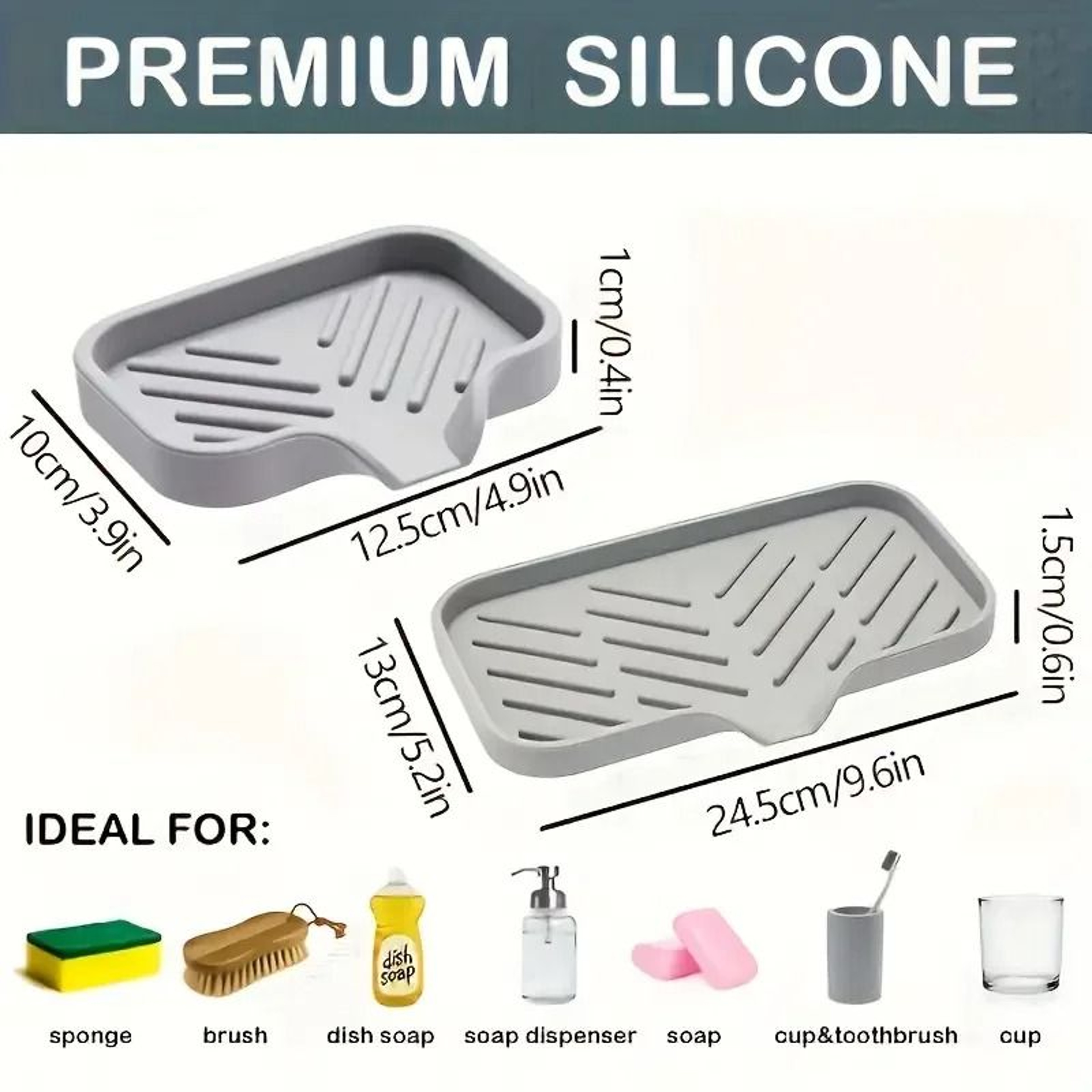 Silicone Faucet Mat Kitchen Sink Tray Soap Dispenser Sponge Drain Pad Countertop Storage 2