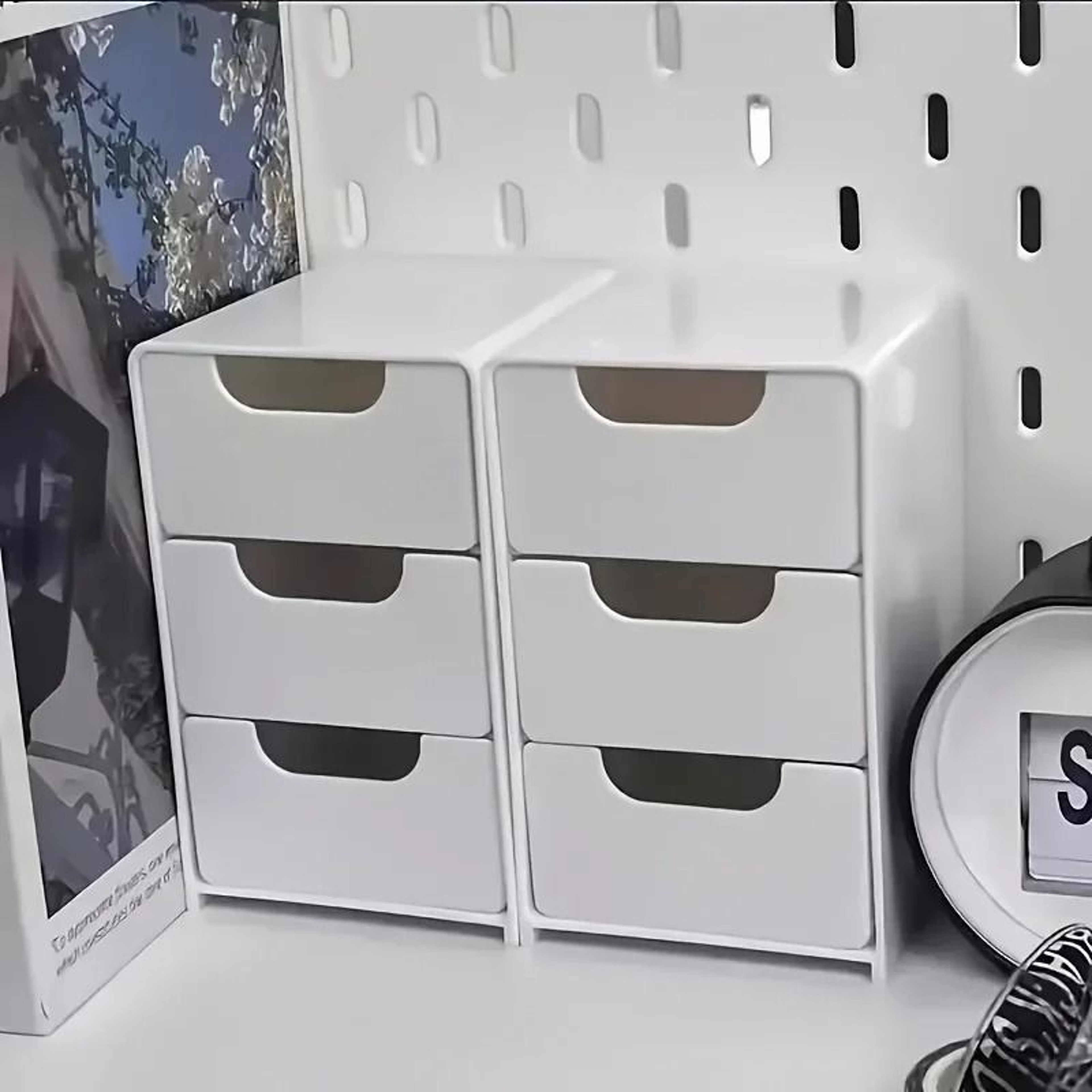 Chic Three Tier Desk Organizer With Drawers For Office Supplies Jewelry And Cosmetics Storage 1