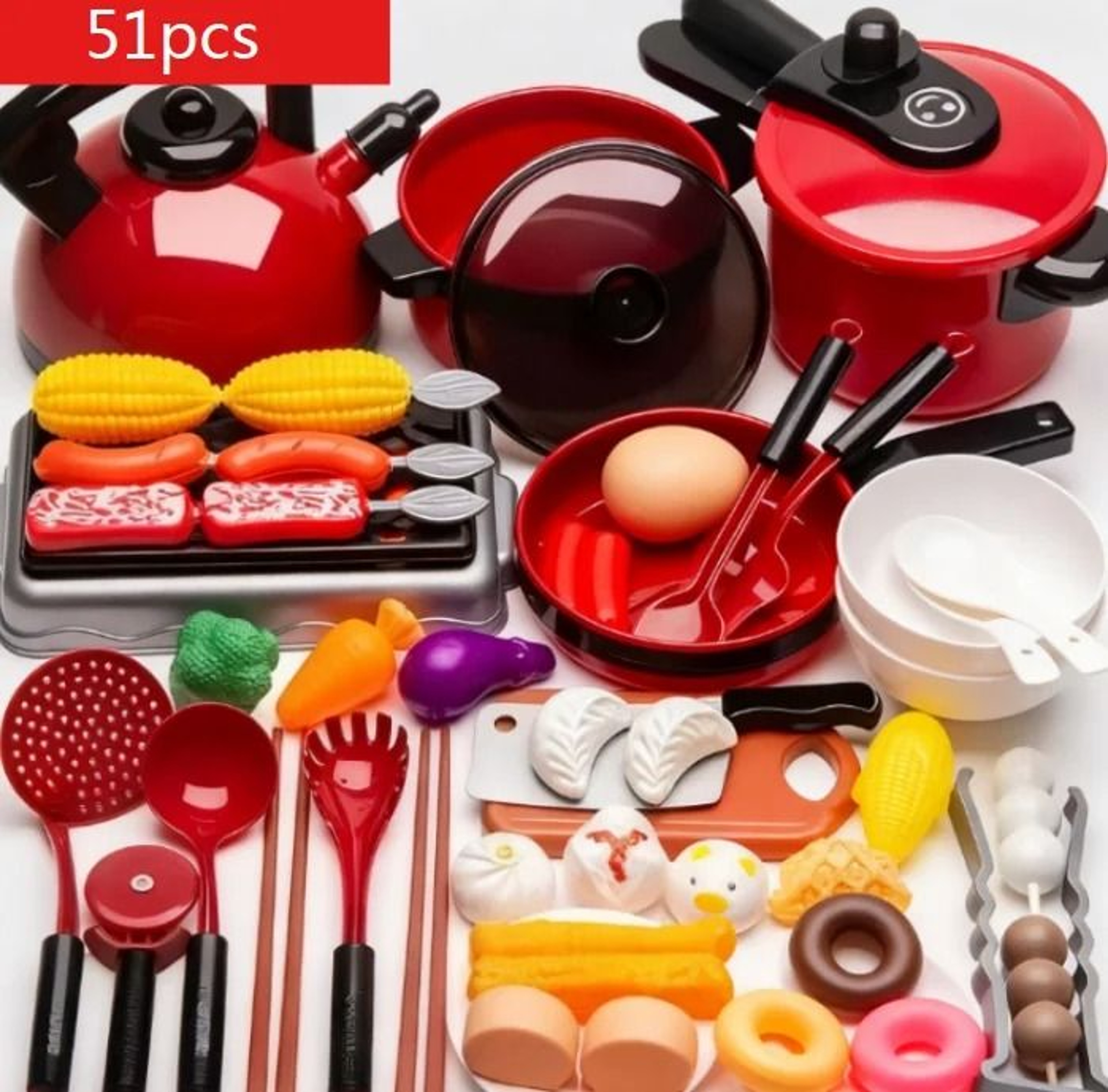 Kids Cooking Kitchen Play Set With Fruit Cutting Utensils And Pretend Play Accessories 7