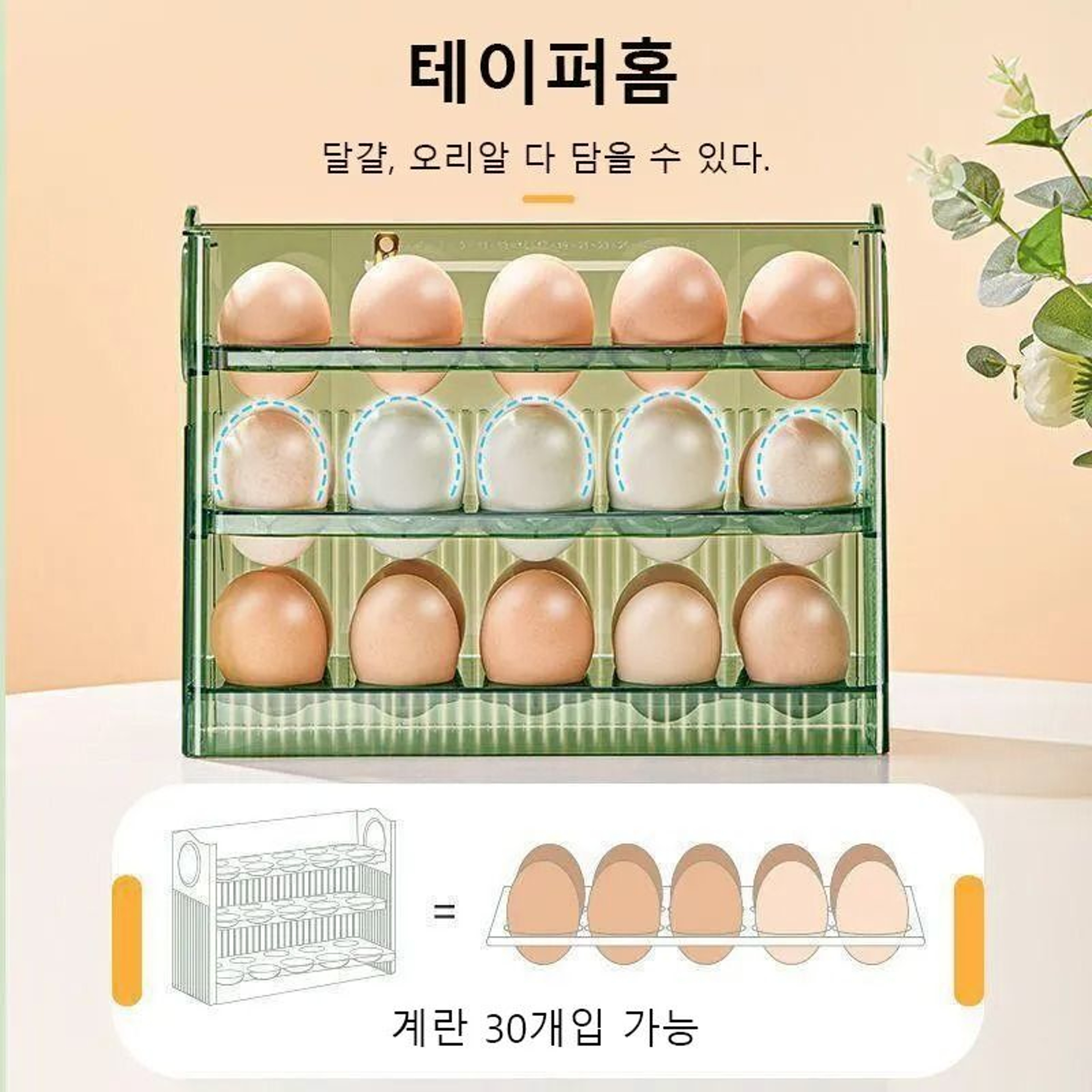 Kitchen Large Capacity Egg Fridge Storage Box Portable Multi Layer Egg Tray Organizer 2