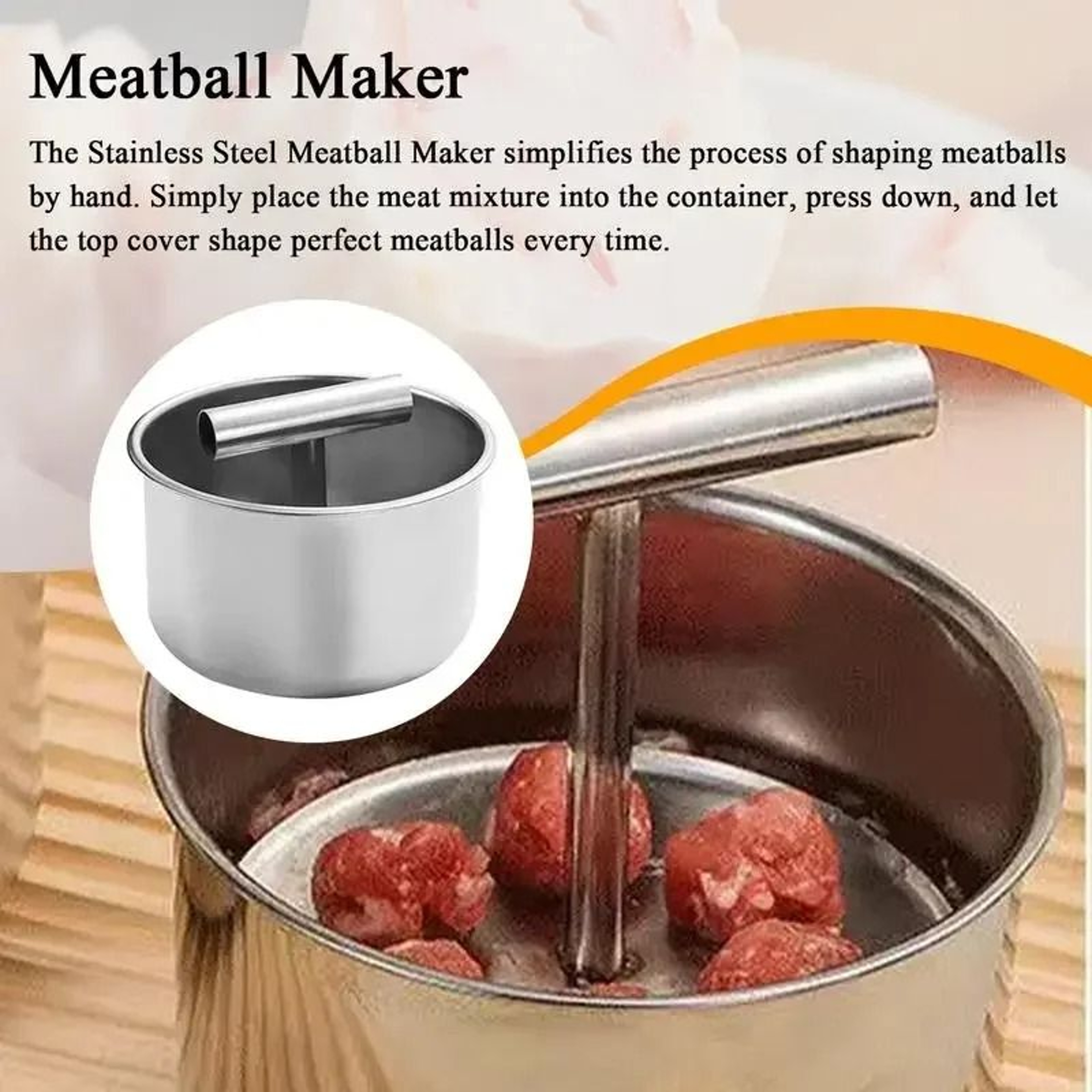 Stainless Steel Manual Meatball Maker Press Tool 4