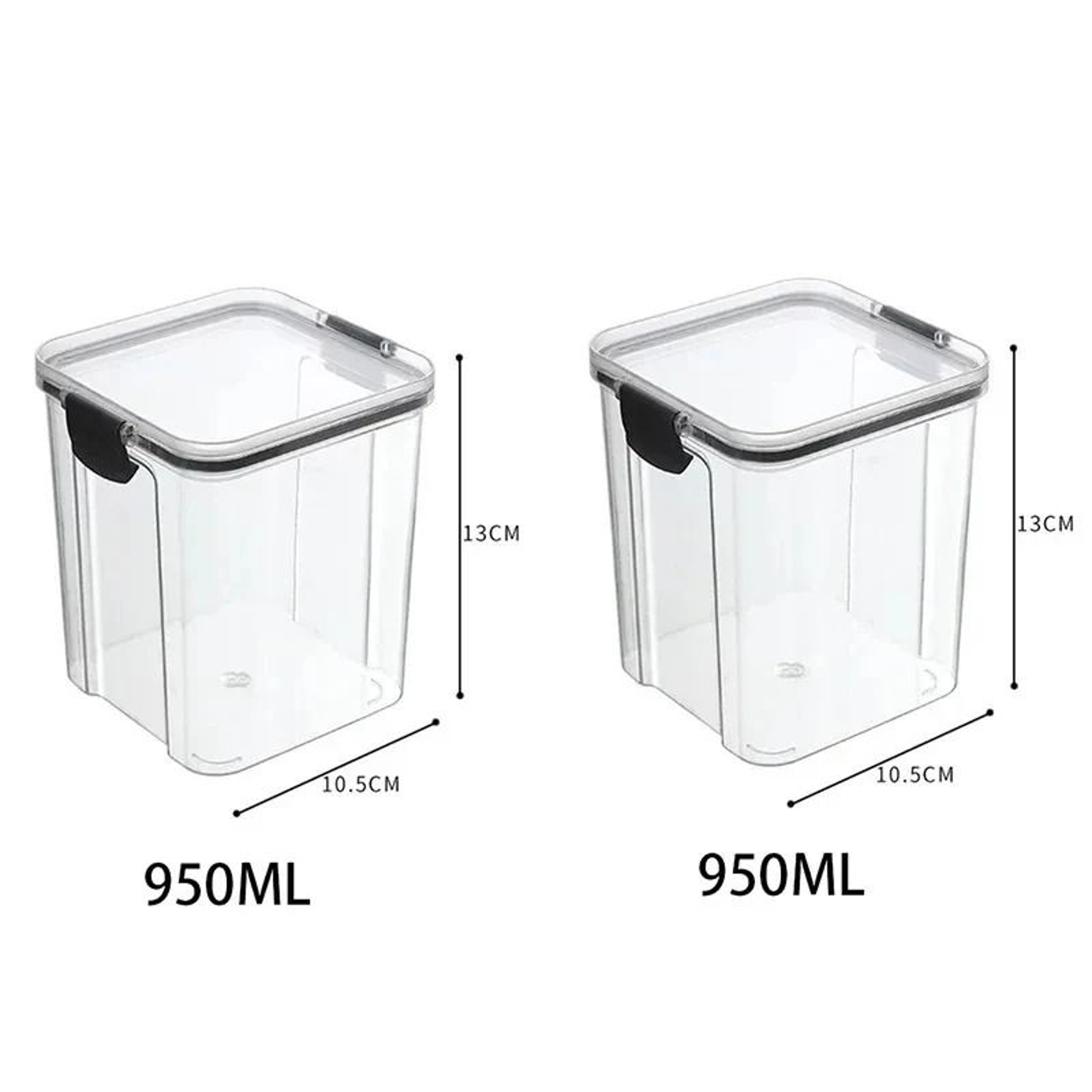 High Quality Sealed Jar Food Storage Box Transparent Plastic Kitchen Organizer 6