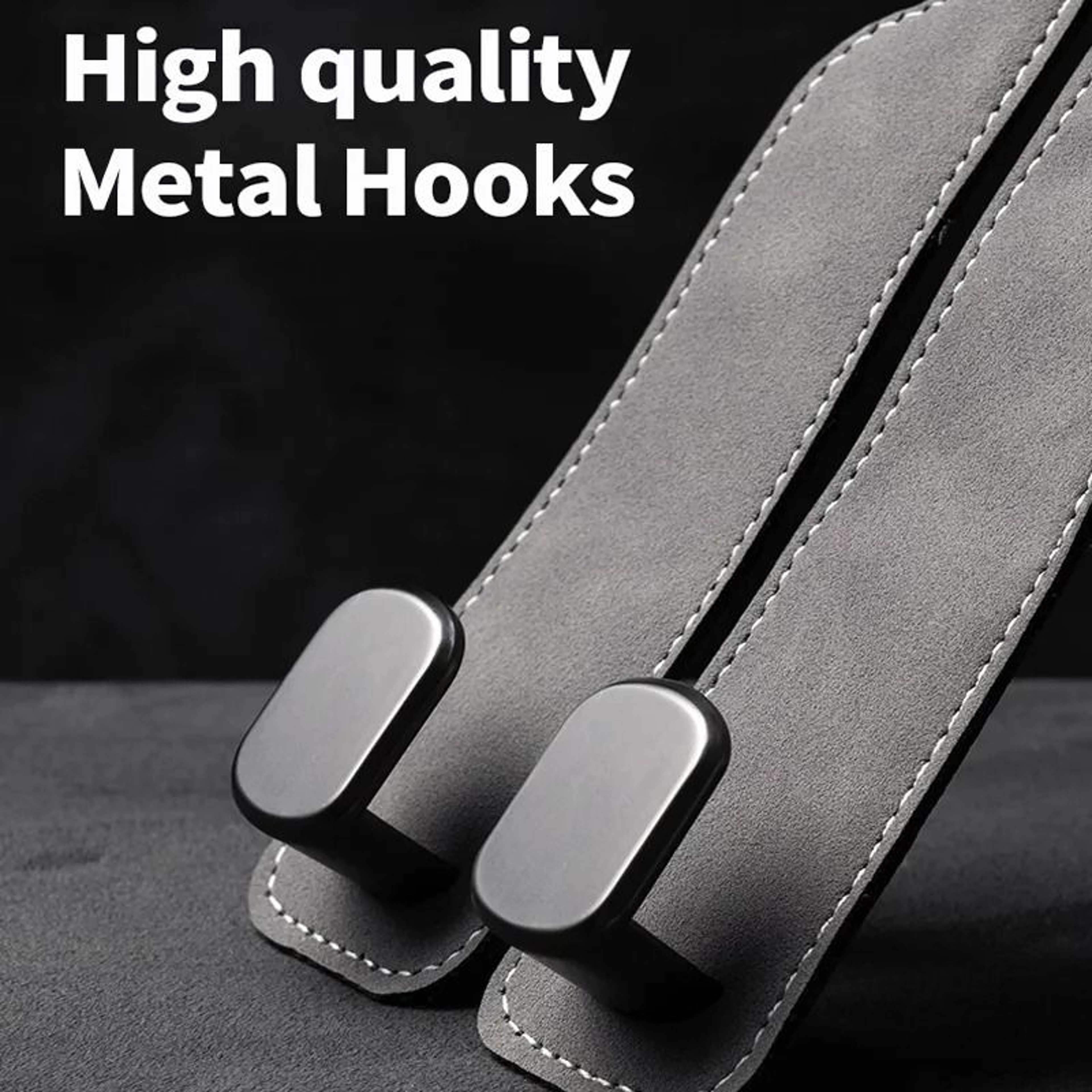 Car Seat Back Double Hook Suede Rear Storage Organizer 2