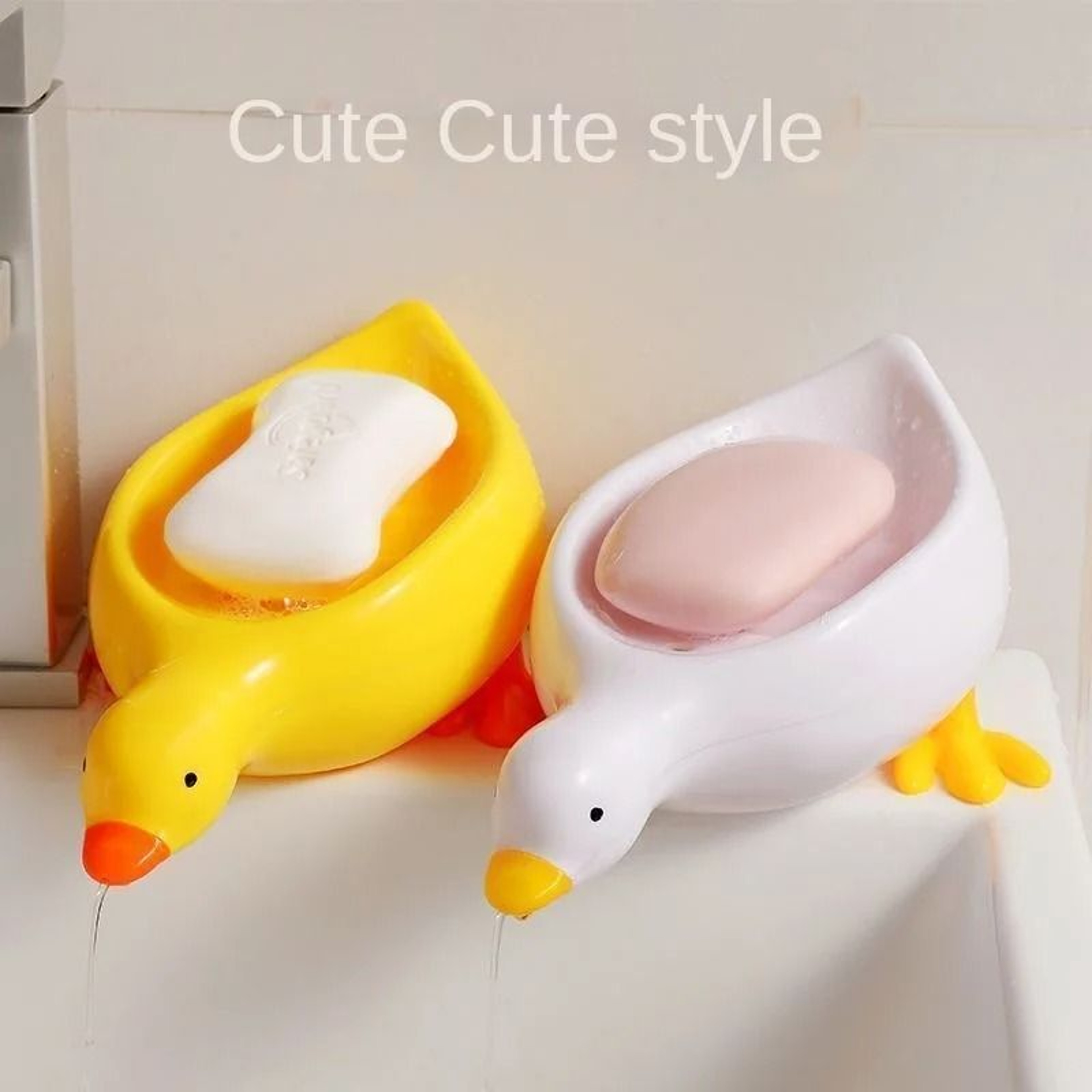 Duck Shaped Soap Rack Plastic Non Slip Drain Soap Dish 2