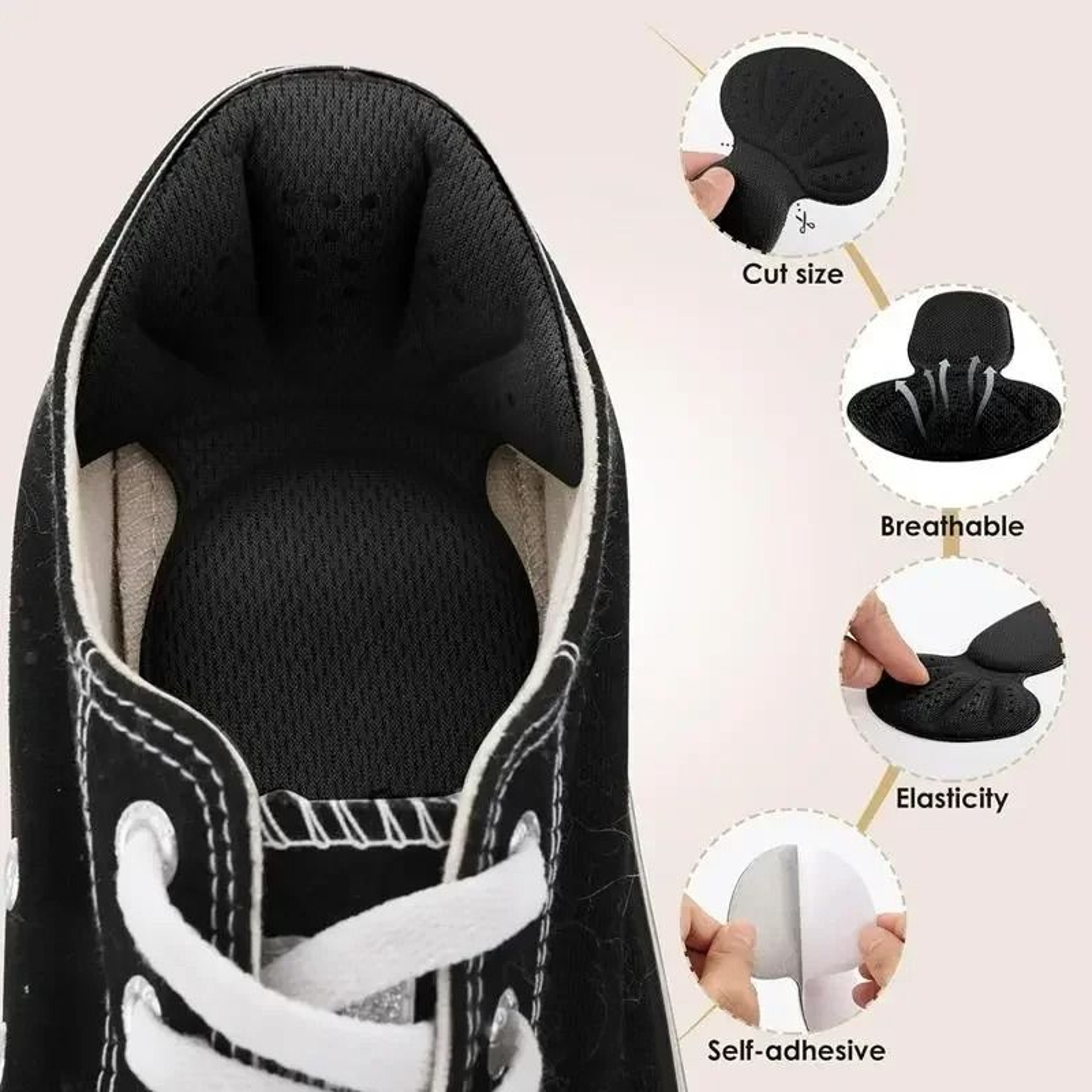 2 In 1 Sponge Heel Cushion  ShoeCover Back Inserts 1