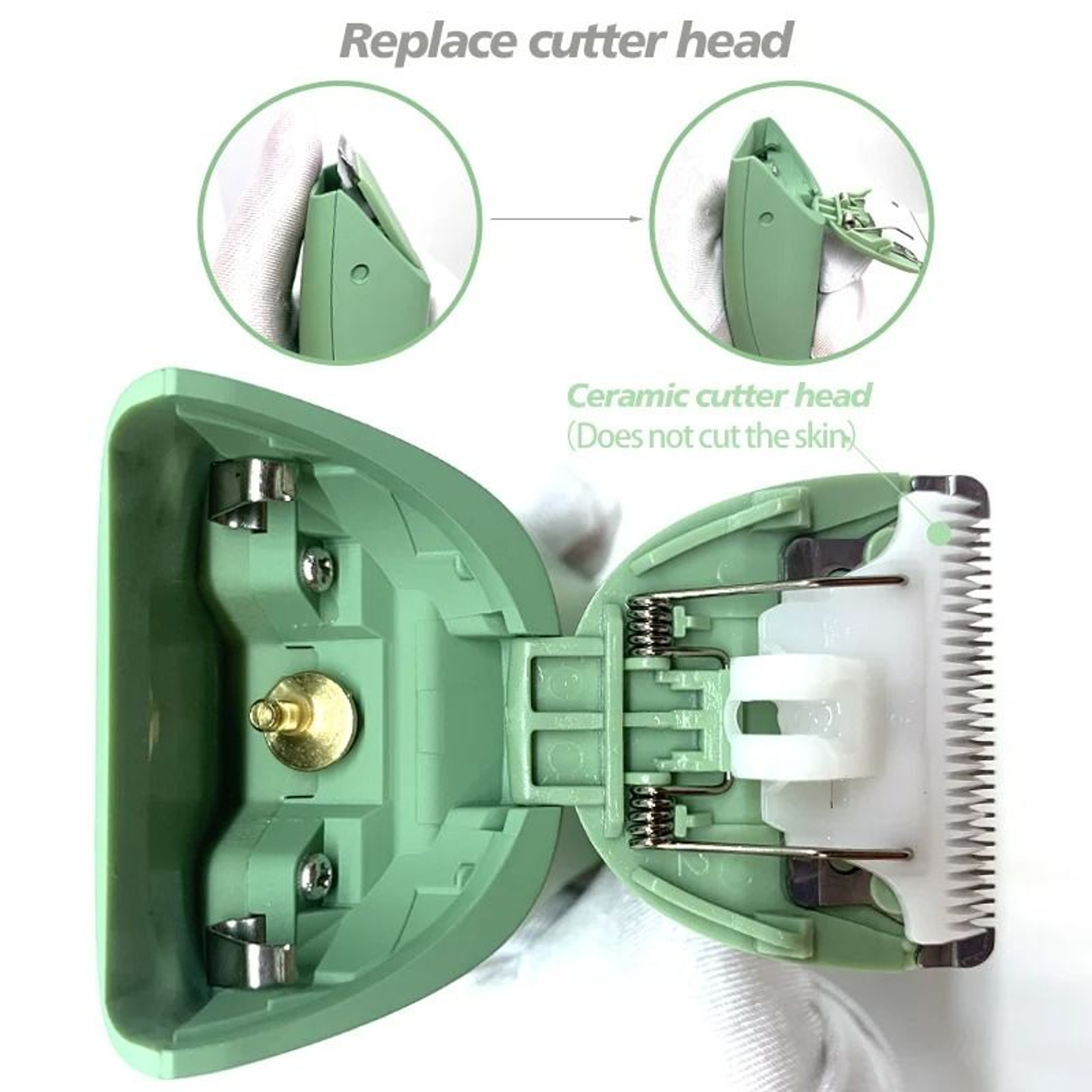Waterproof Replaceable Ceramic Blade Body  Ball Hair Trimmer For Men 2