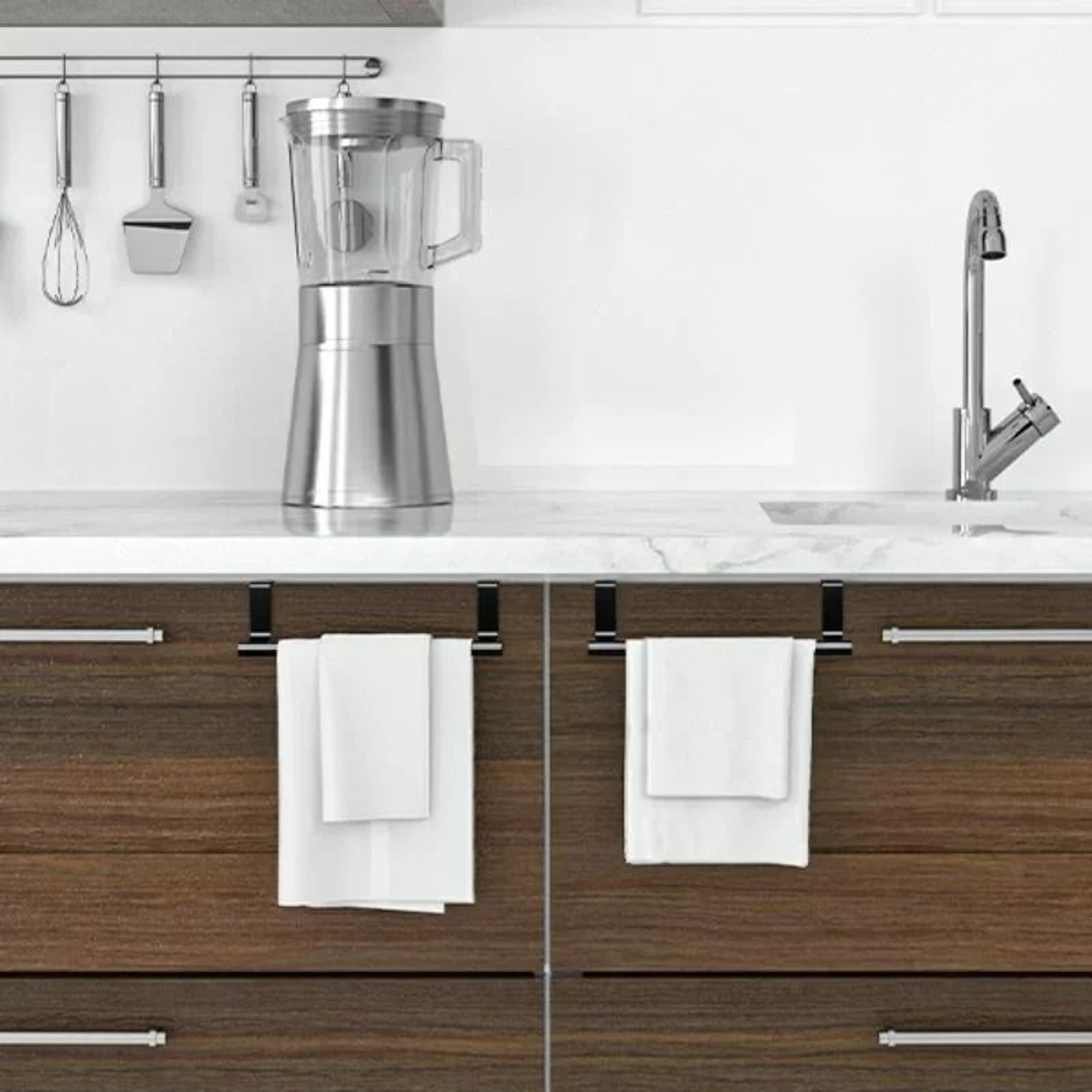 Over Cabinet Towel Rod Storage Rack 2