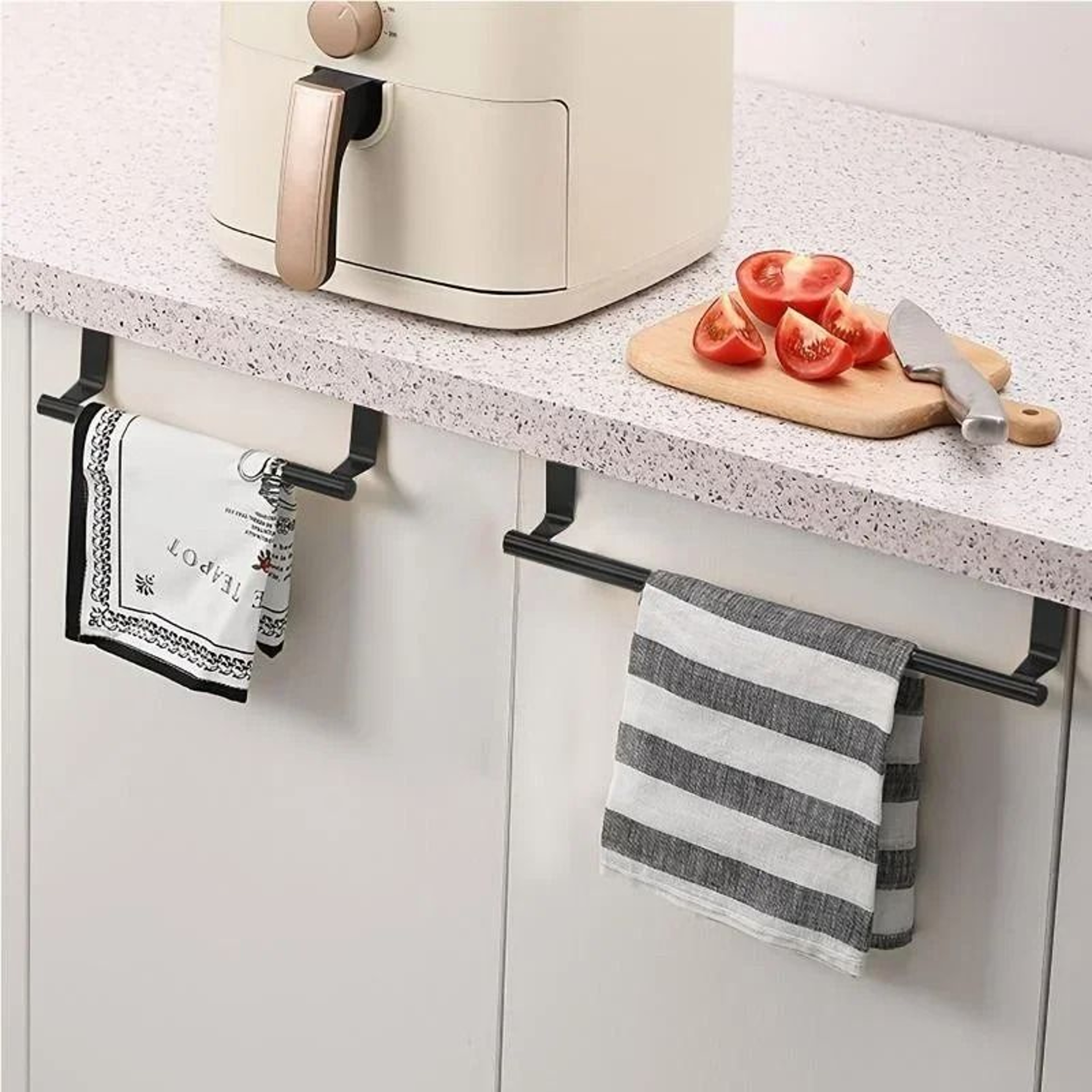 Over Cabinet Towel Rod Storage Rack 4