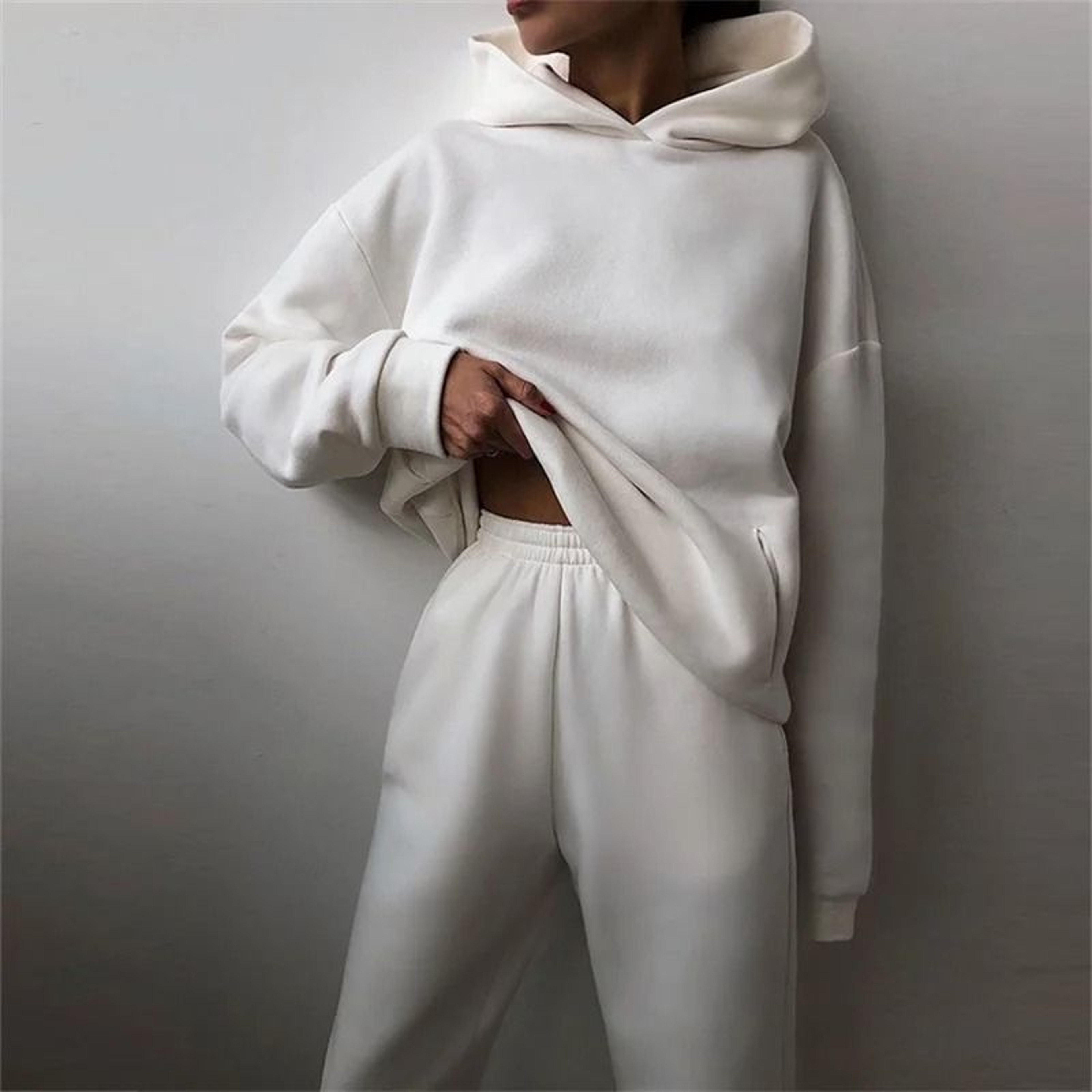 Women Tracksuit Two Piece Set Hooded Sweatshirt And Long Pant 6