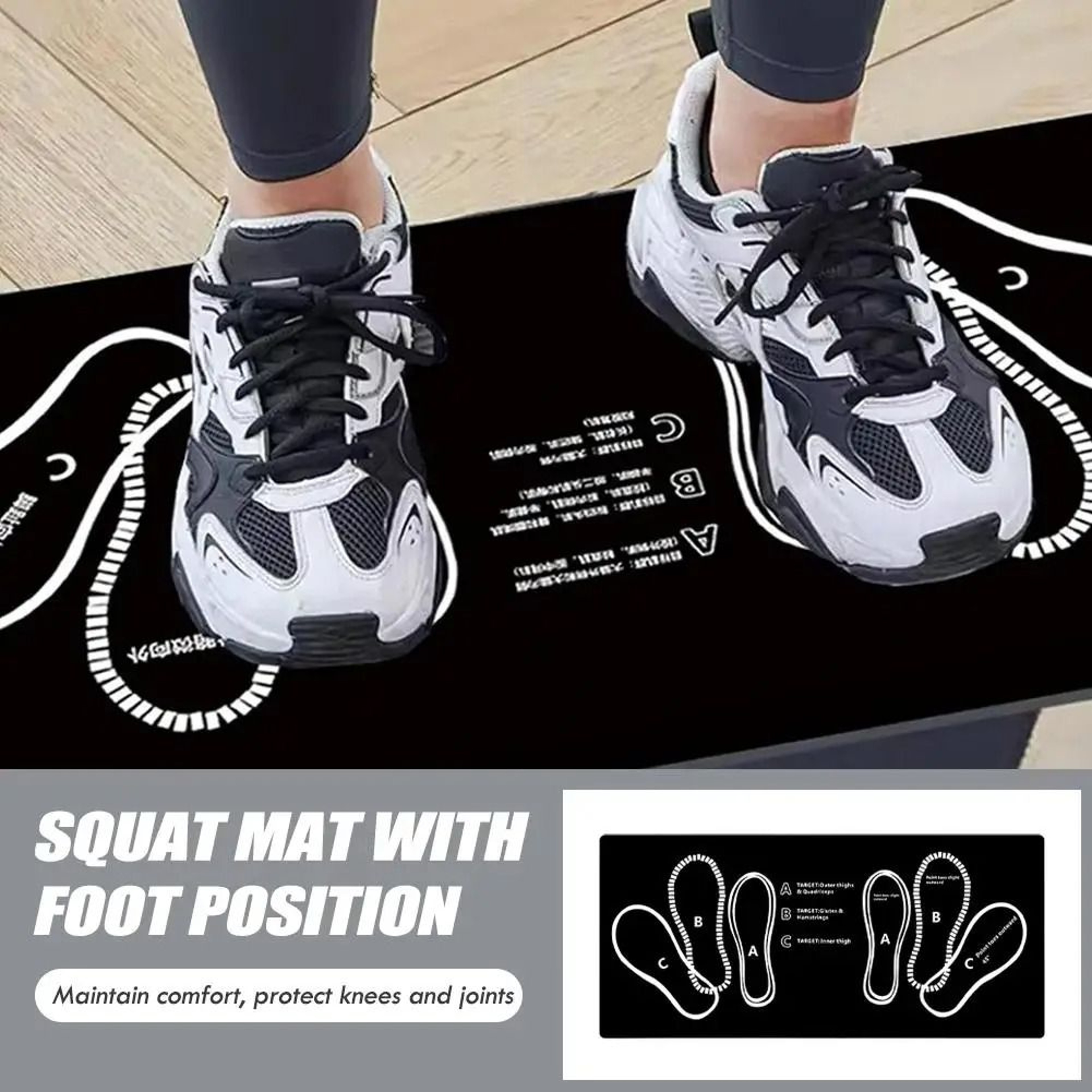 Fitness Squat Target Mat Exercise Posture Correction Rug For Home Gym Workout 2