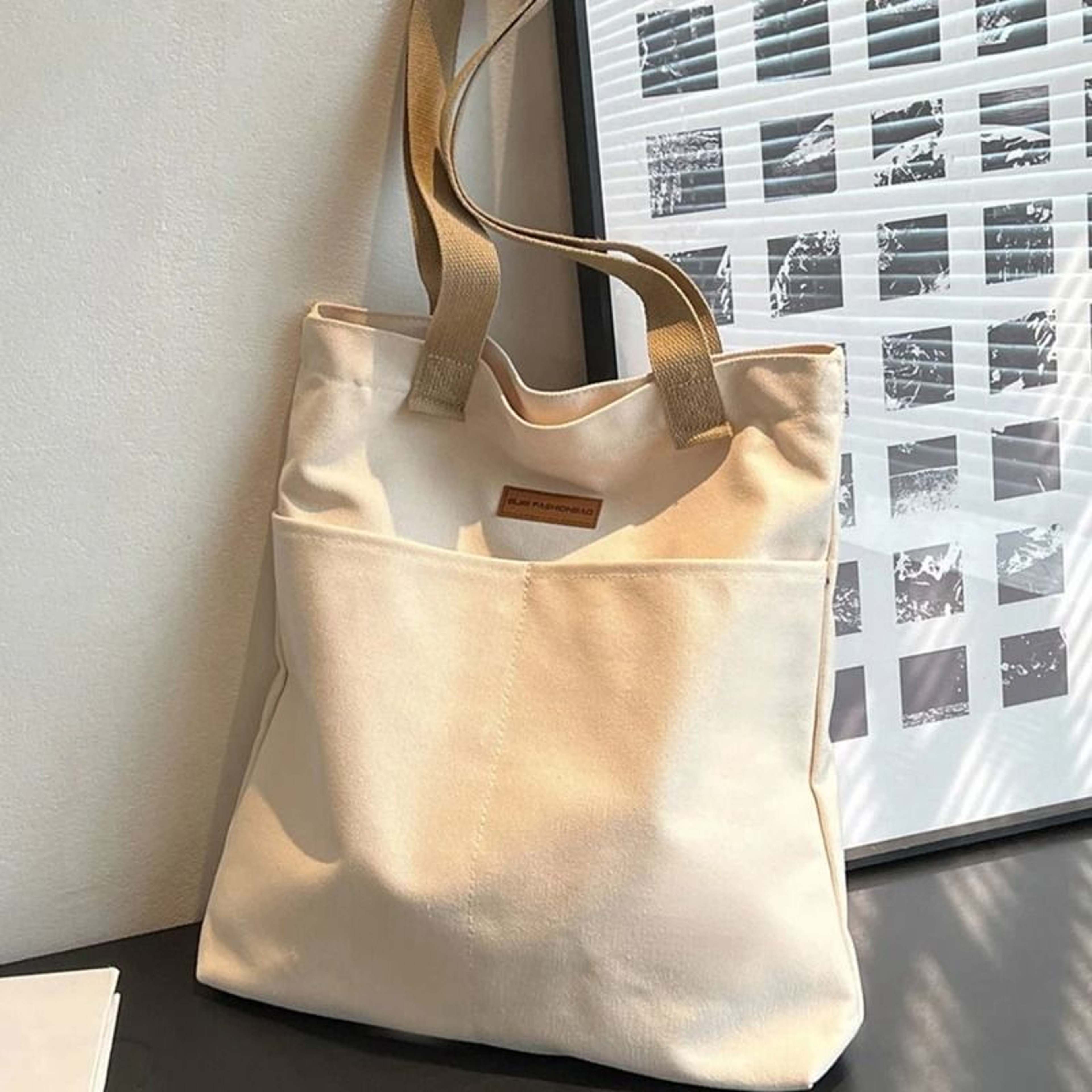 Women Tote Bag Canvas Large Capacity Convenient Practical Commuter Bag 0