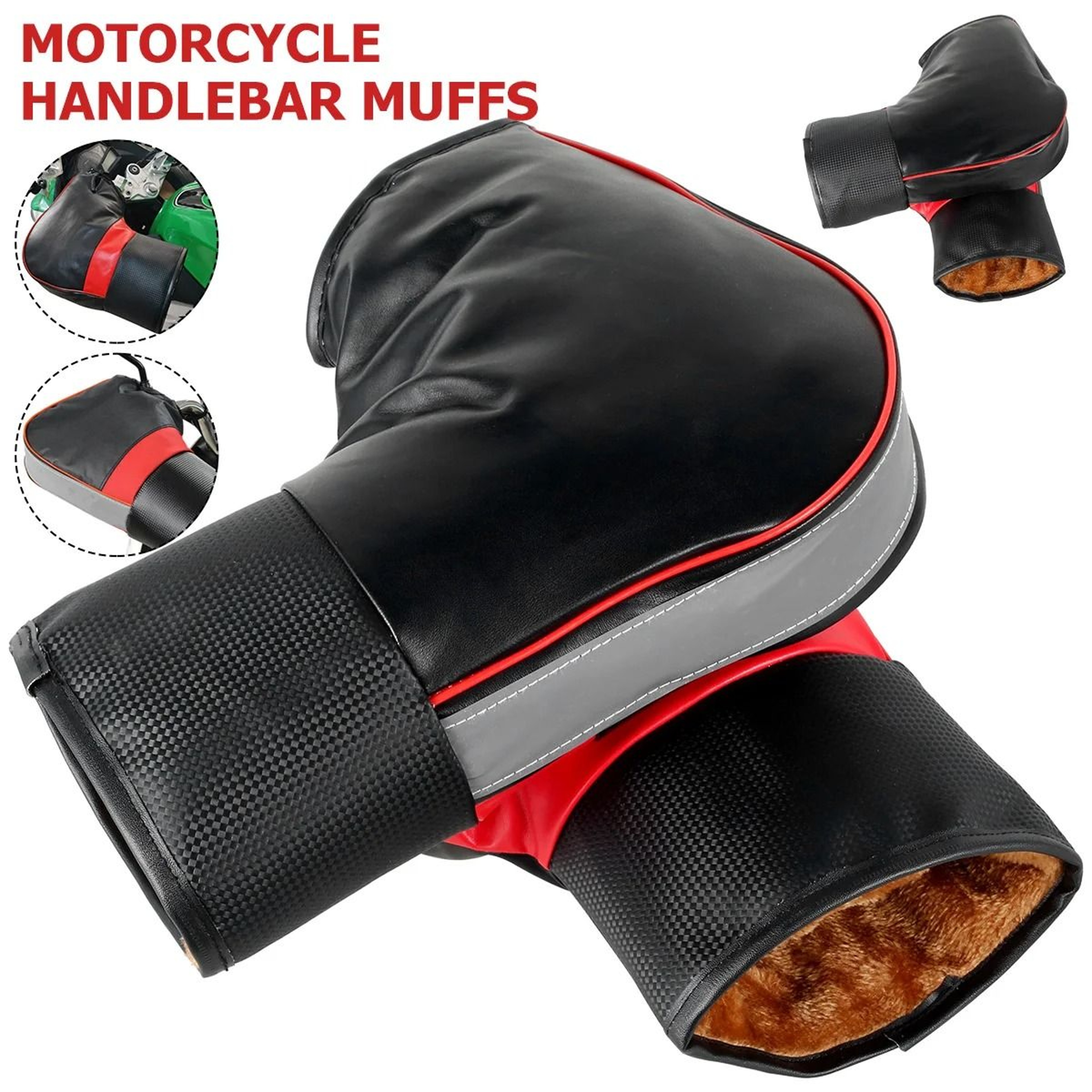 Motorcycle Handlebar Muffs Winter Warm Windproof Rainproof Grip Cover 0