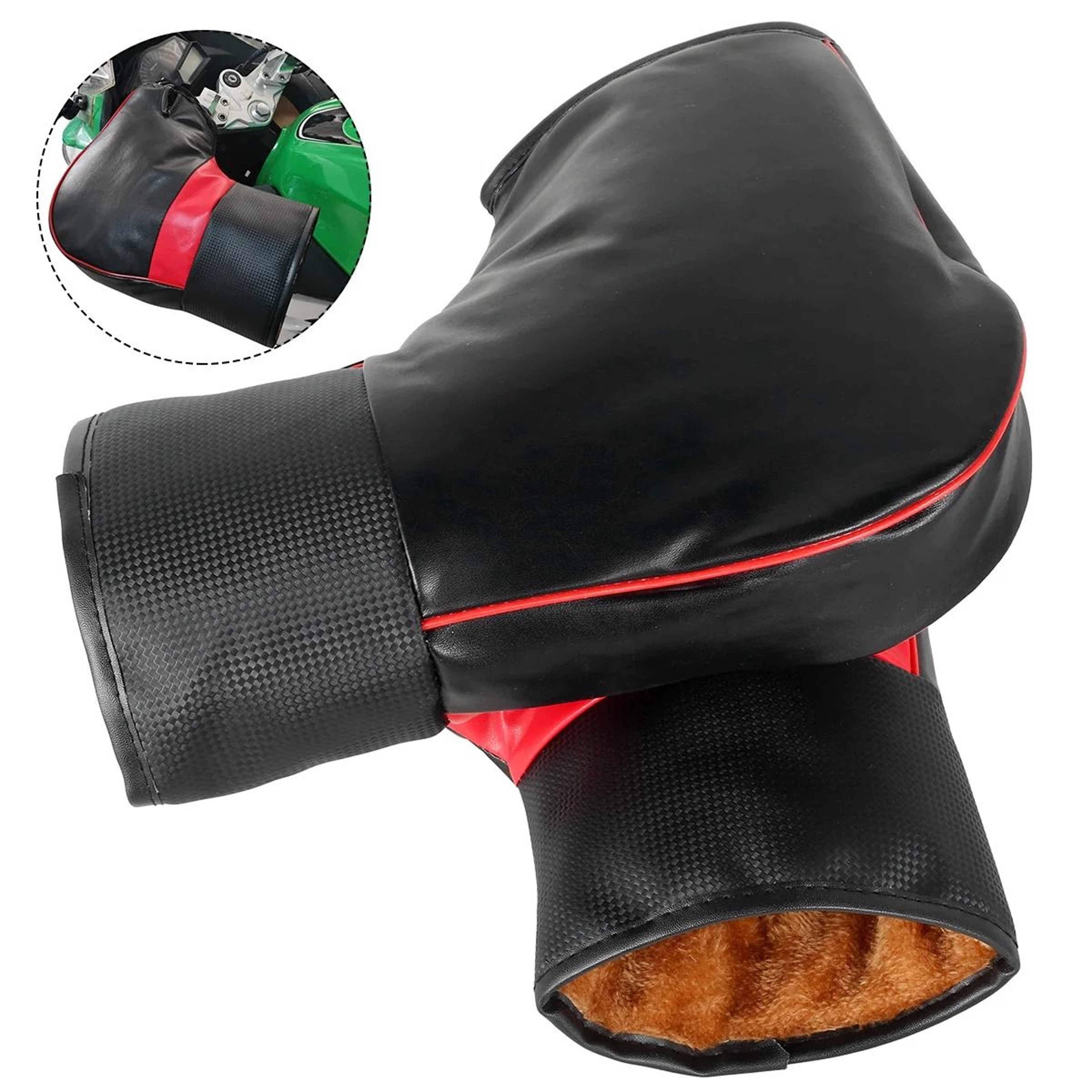 Motorcycle Handlebar Muffs Winter Warm Windproof Rainproof Grip Cover 7
