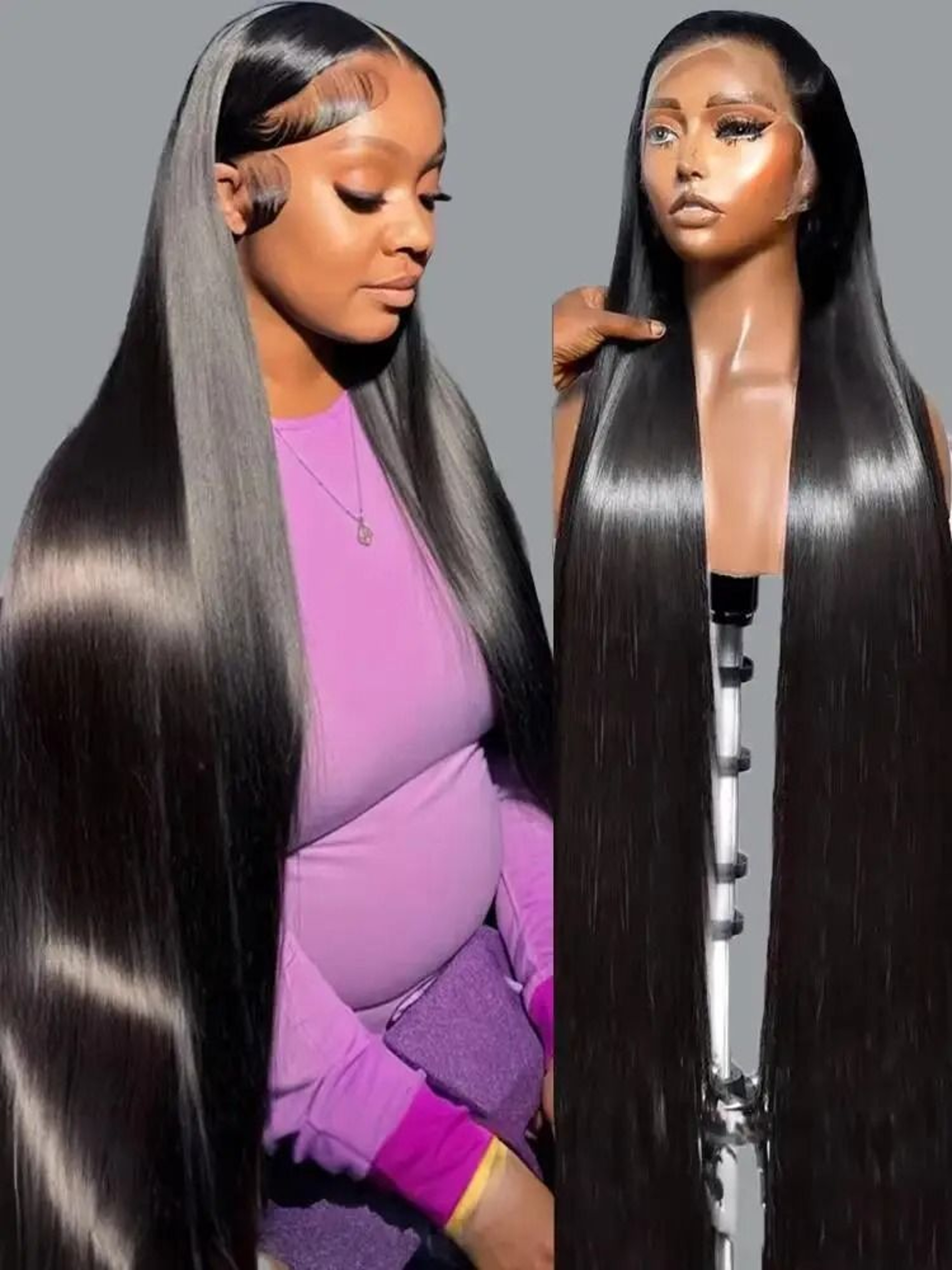 Women Bone Straight HD Lace Front Wig 200 Density Brazilian Human Hair Wig 0