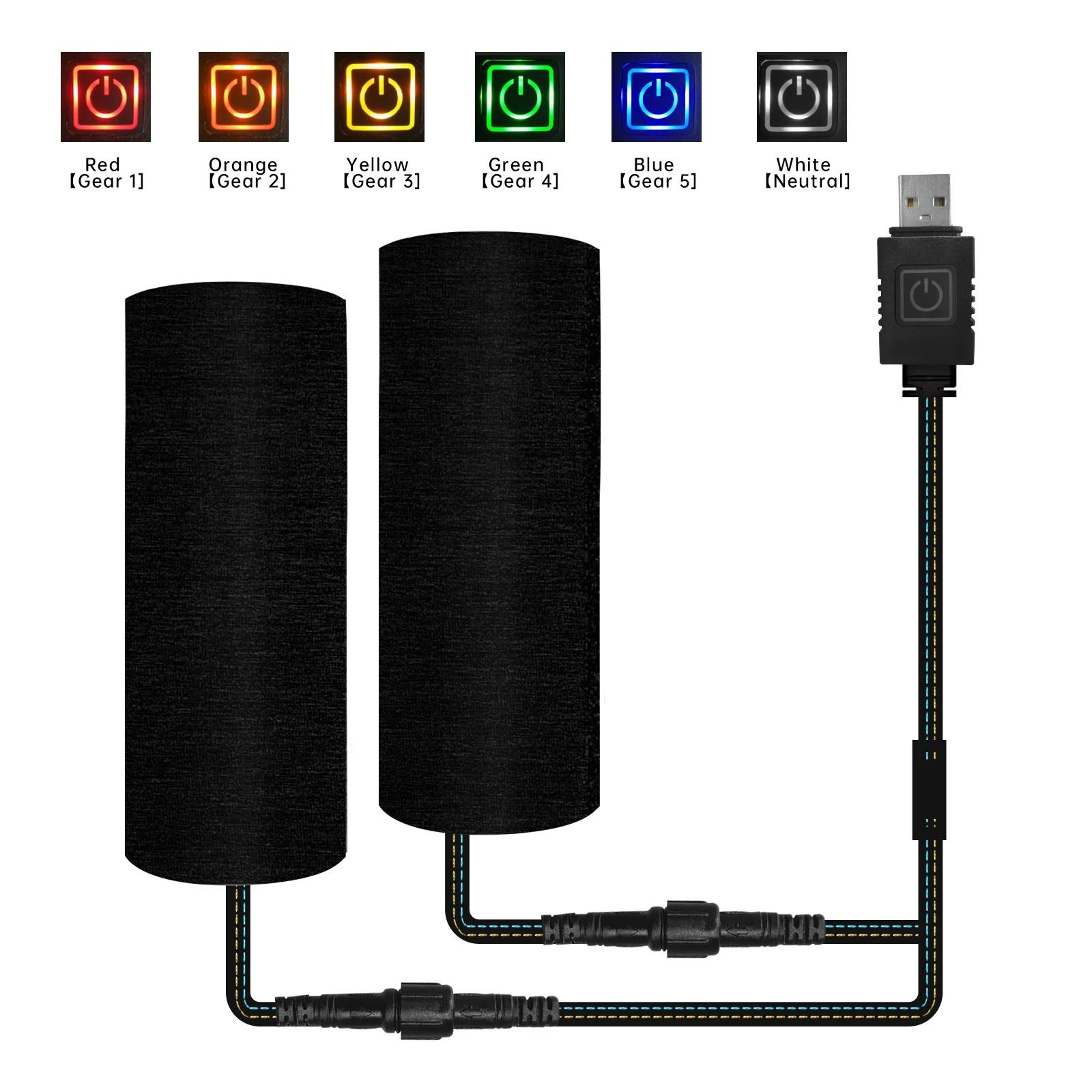 Extractme Motorcycle Heated Handgrips 5V USB 6 Gear Warmer Electric Heated Grip Cover 7