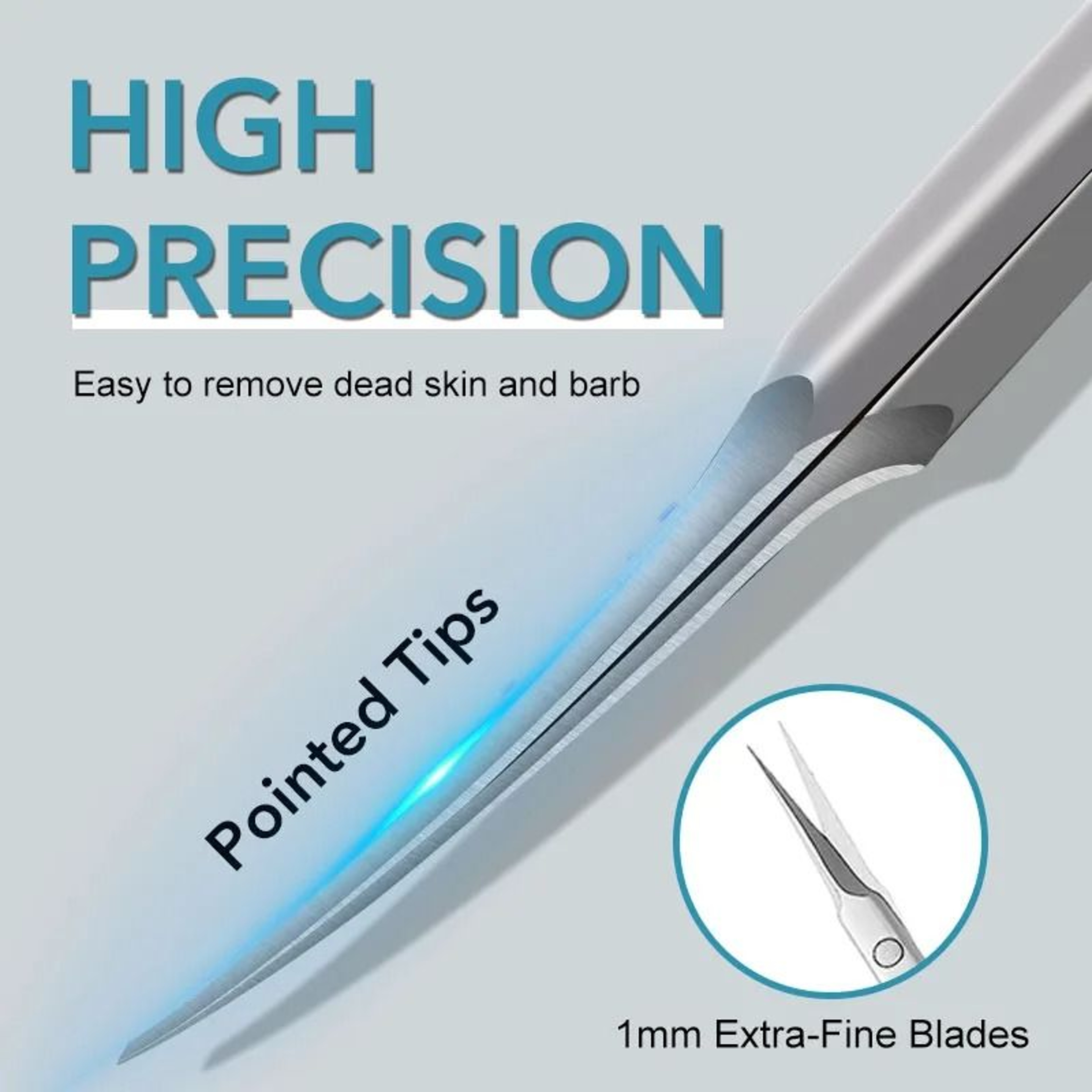 Stainless Steel Cuticle Scissors Dead Skin Remover Nail Art Clippers Curved Tip 1