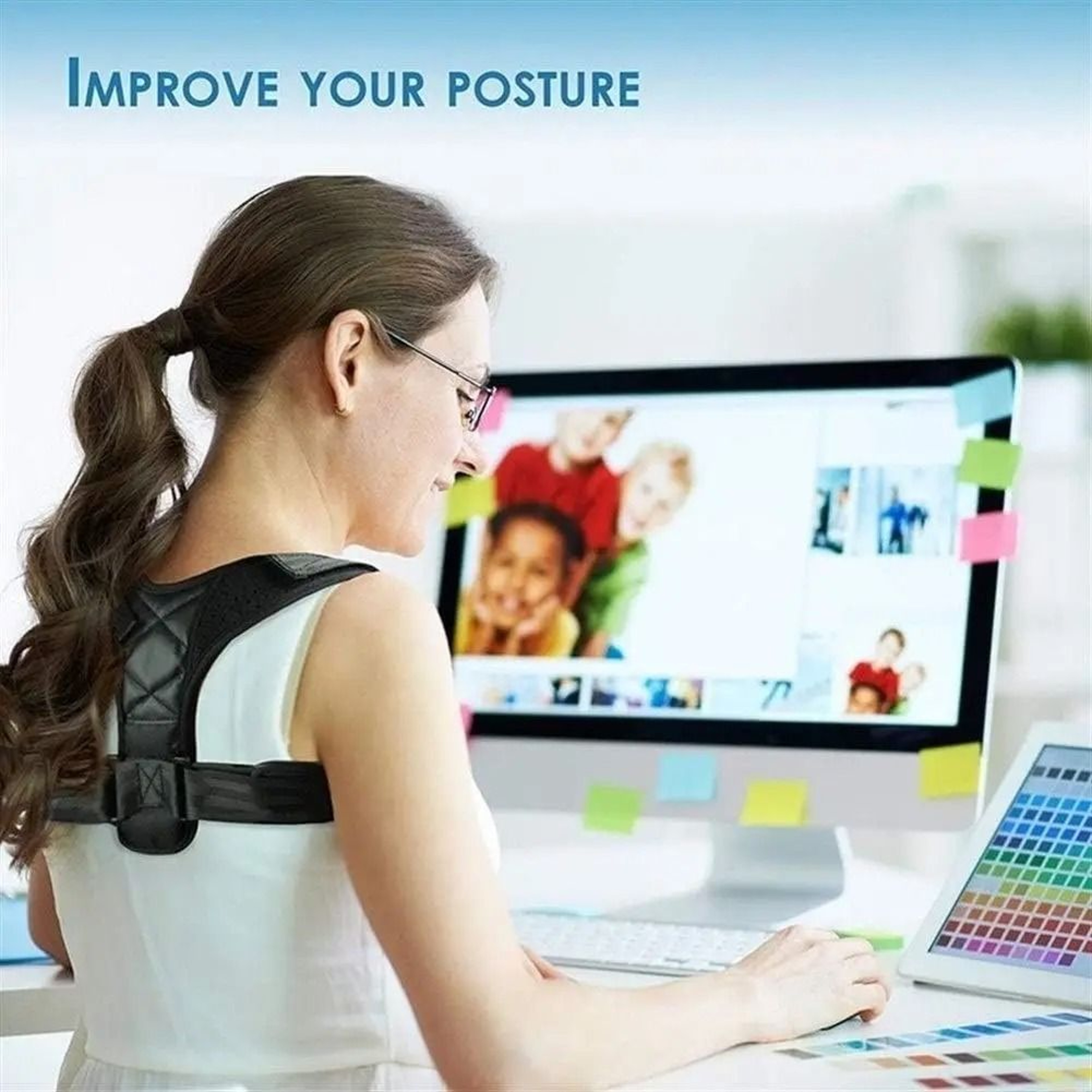 Adjustable Back Shoulder Posture Corrector Belt Clavicle Spine Support 1
