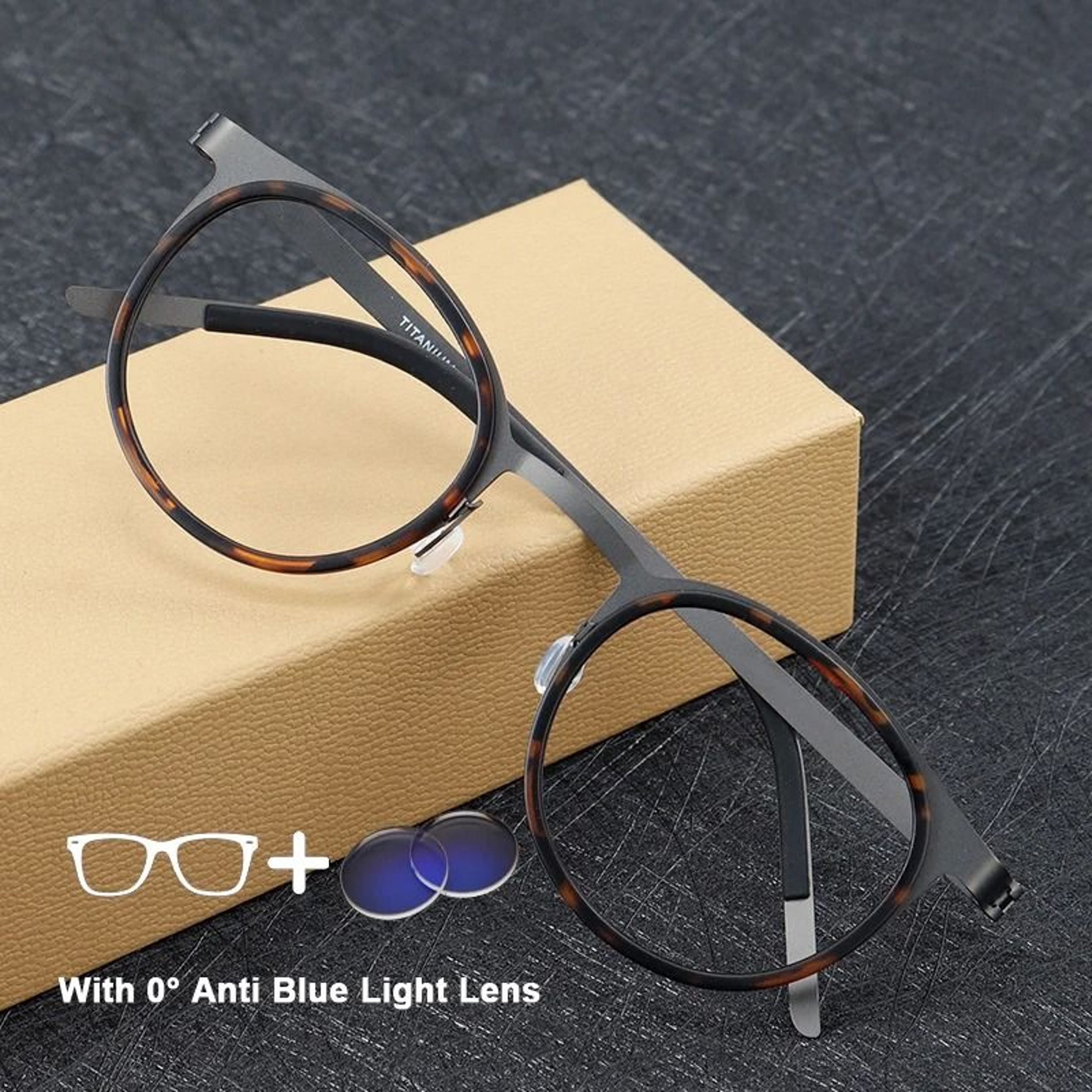 Pure Titanium Eyewear Frame Men Blue Light Blocking Screwless Design 9