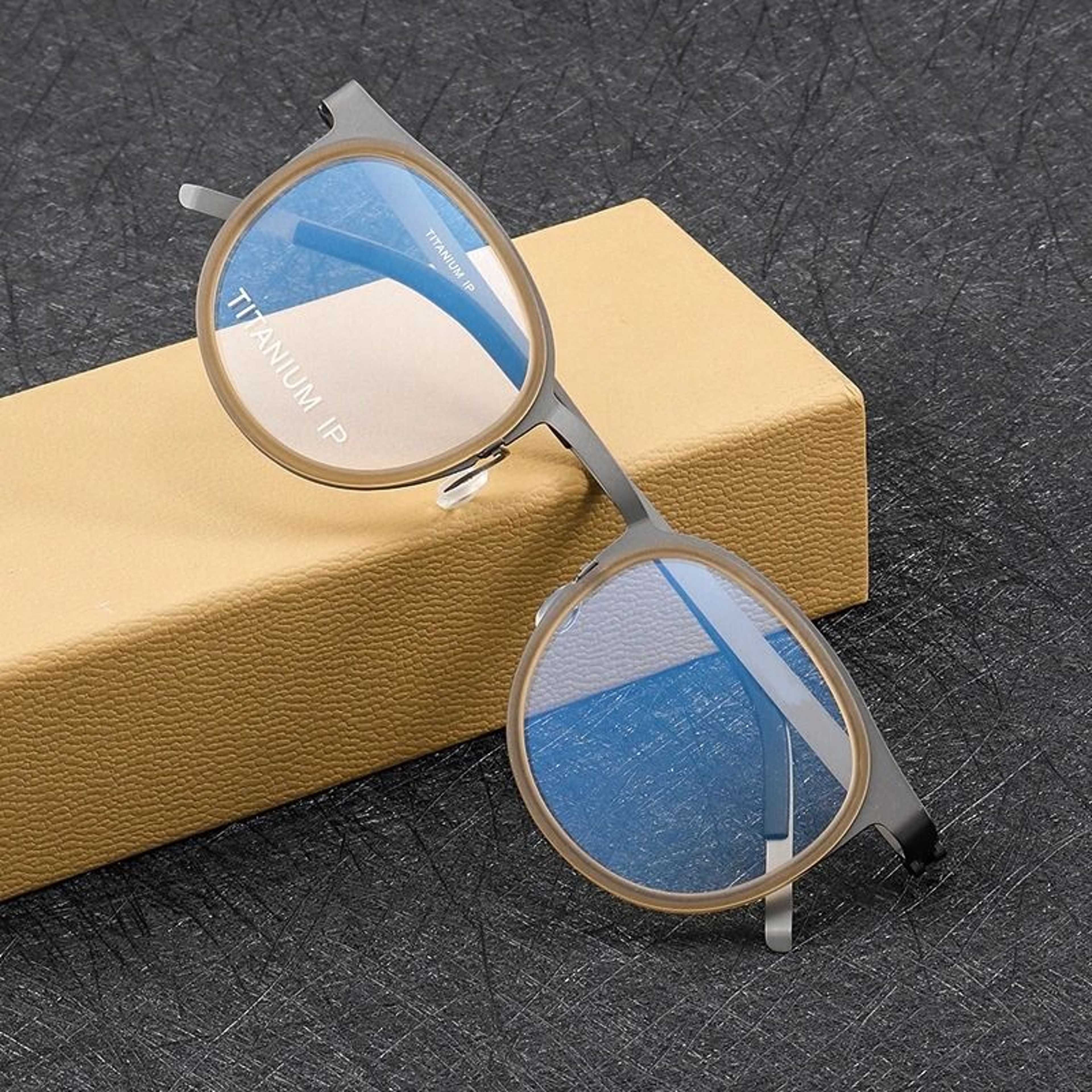 Pure Titanium Eyewear Frame Men Blue Light Blocking Screwless Design 14
