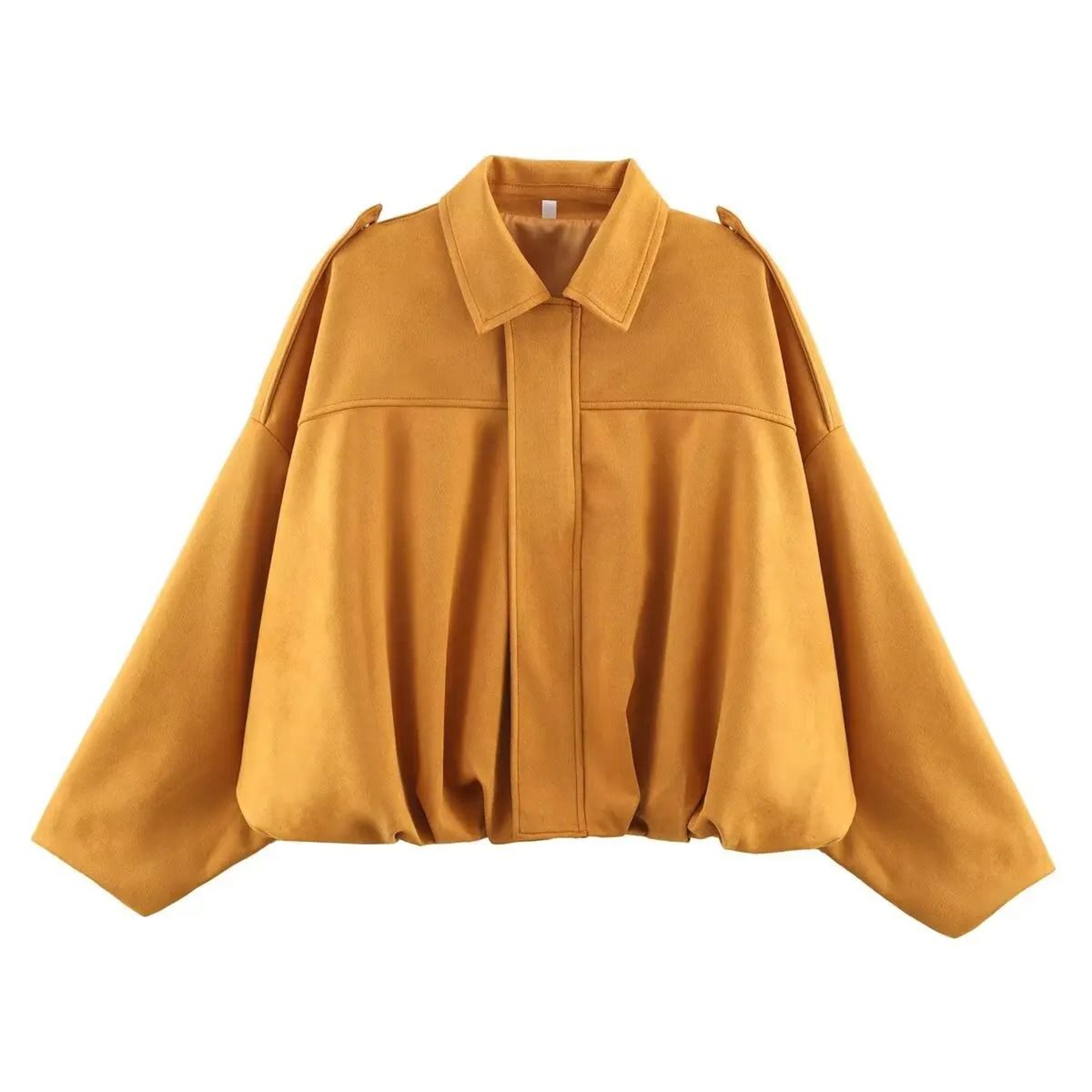 Women Suede Bomber Jacket Long Sleeve Oversize Zipper Coat Streetwear 13