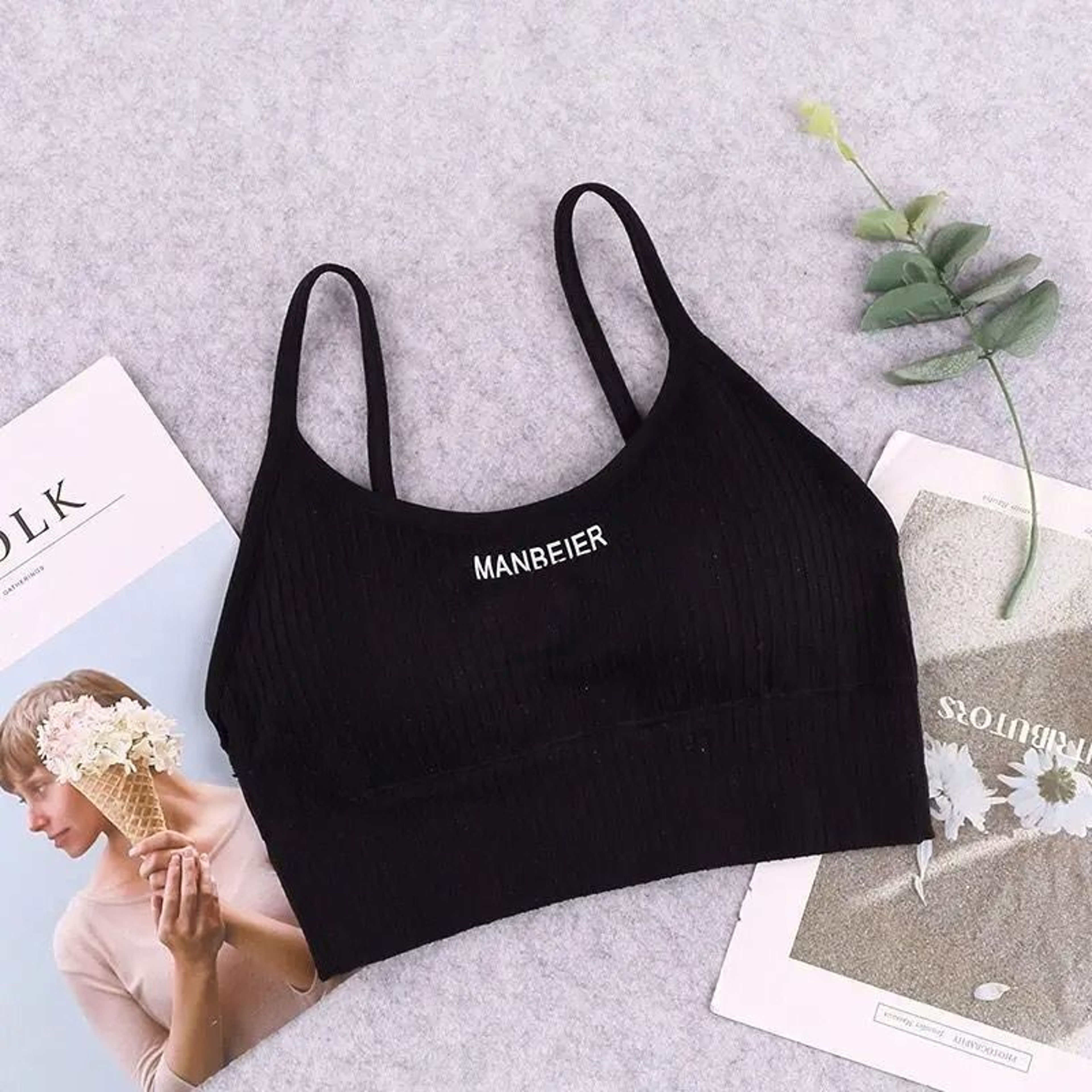 Women Sports Bra Cotton Crop Top Underwear Soft Tube Top Comfort Bra 1